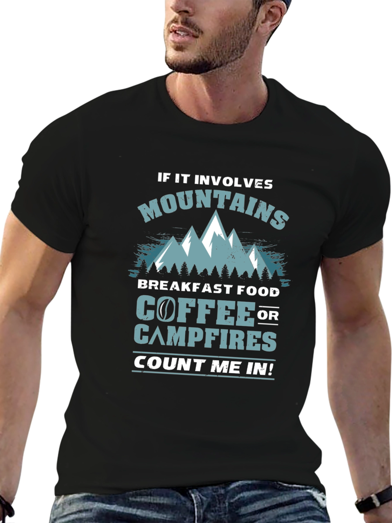 Mountains Coffee Campfires Graphic Tee