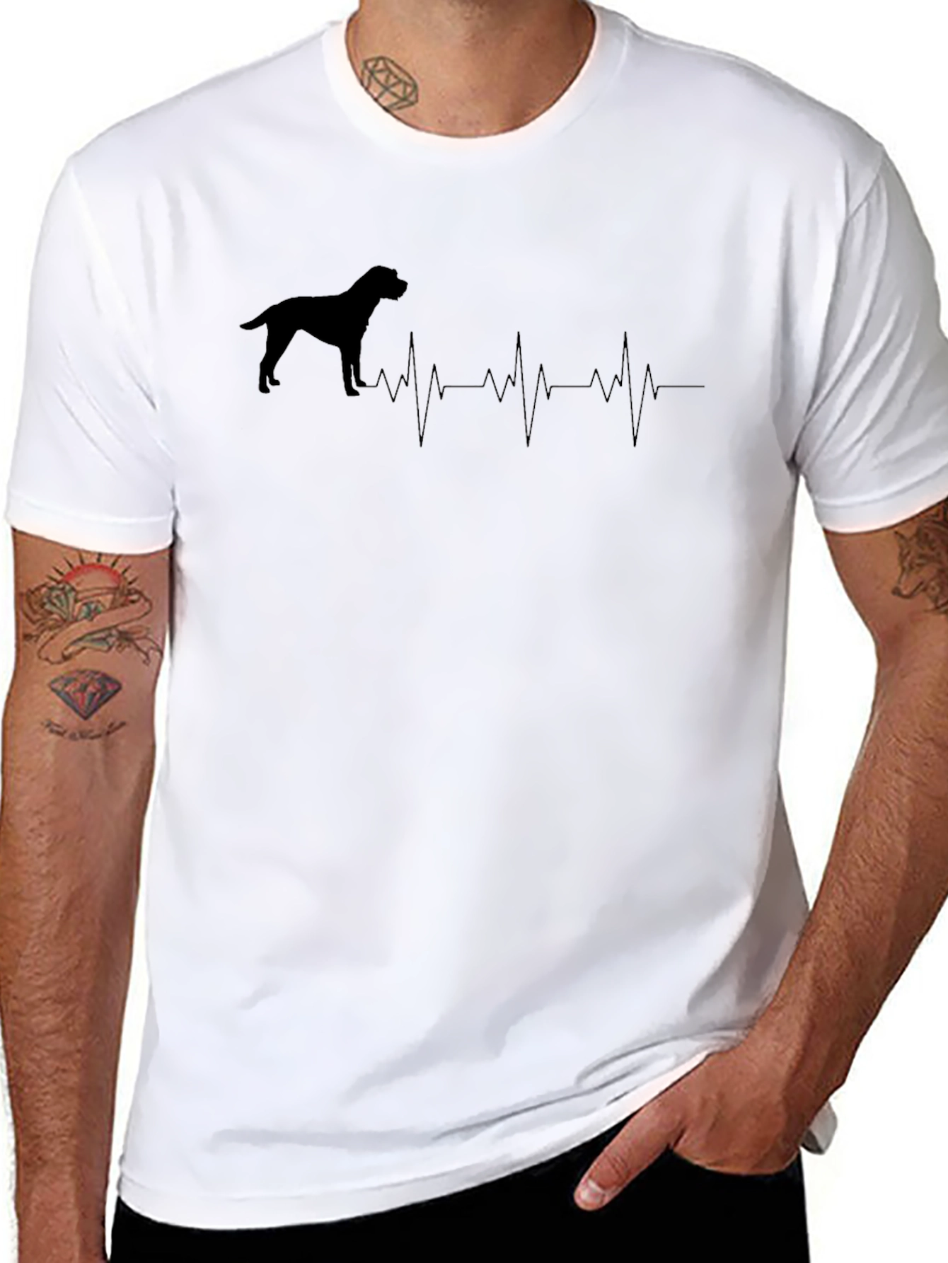 Dog Heartbeat Graphic Tee - Soft & Stylish