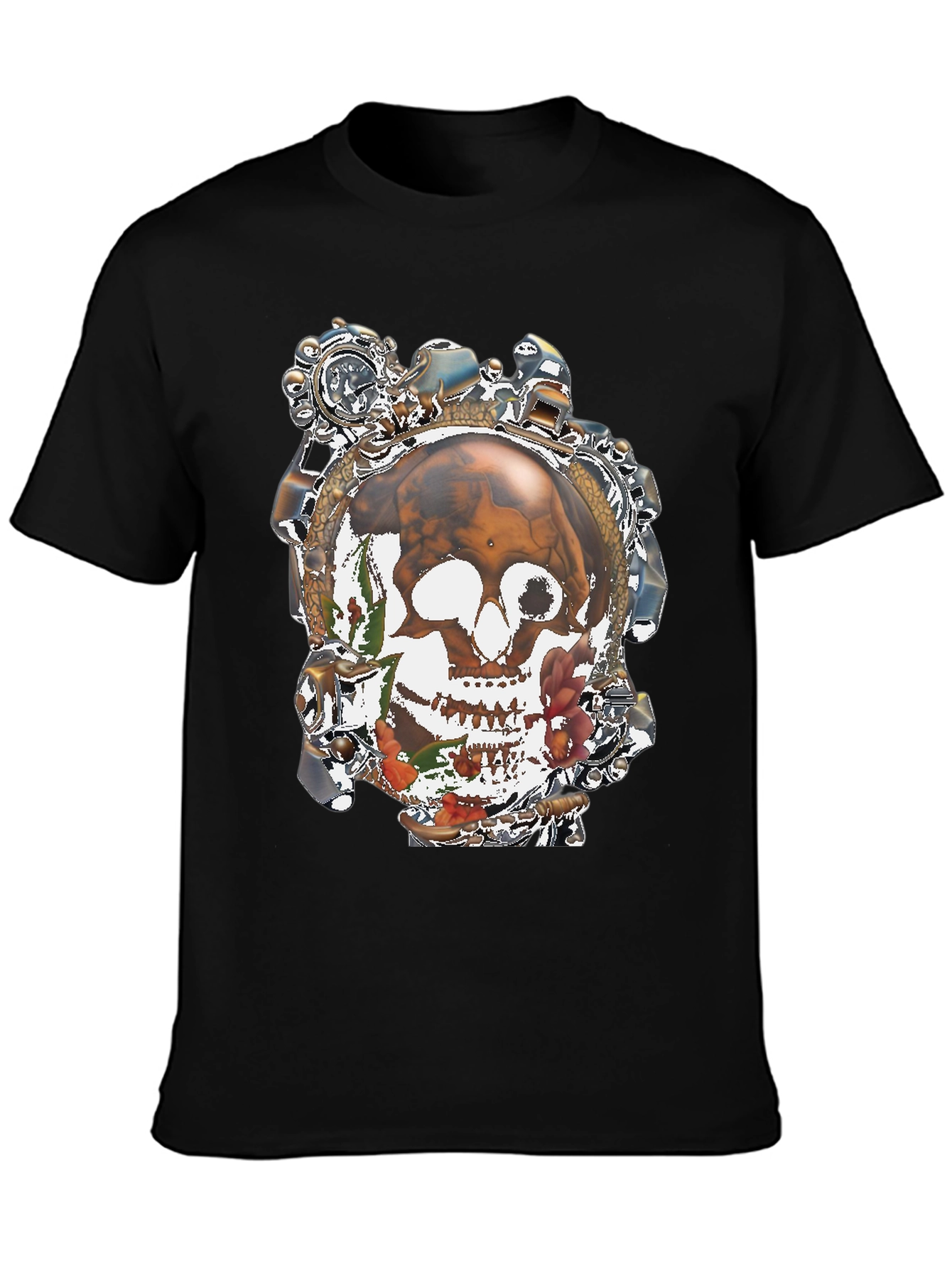 Steampunk Skull Graphic T-Shirt