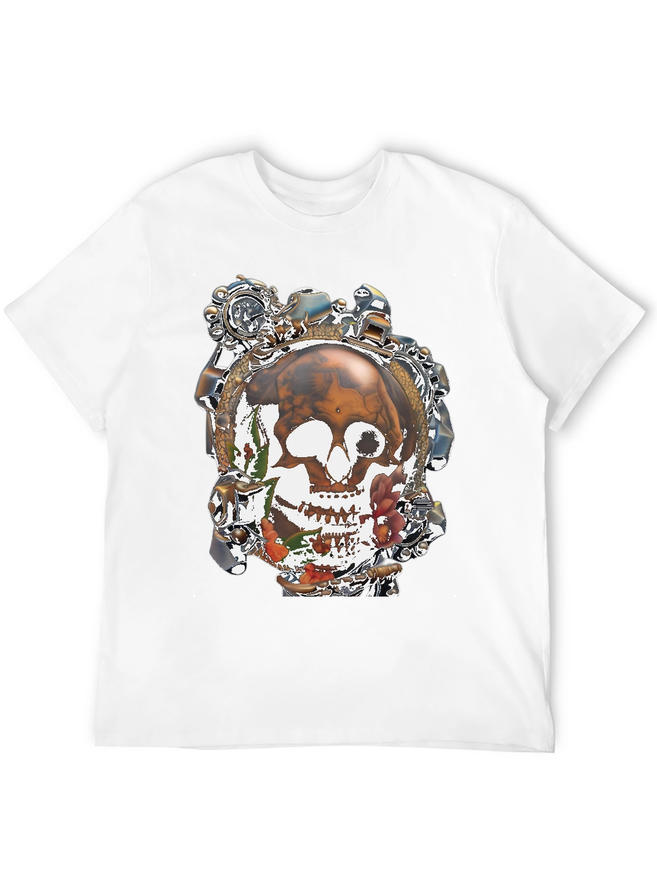 Steampunk Skull Graphic T-Shirt