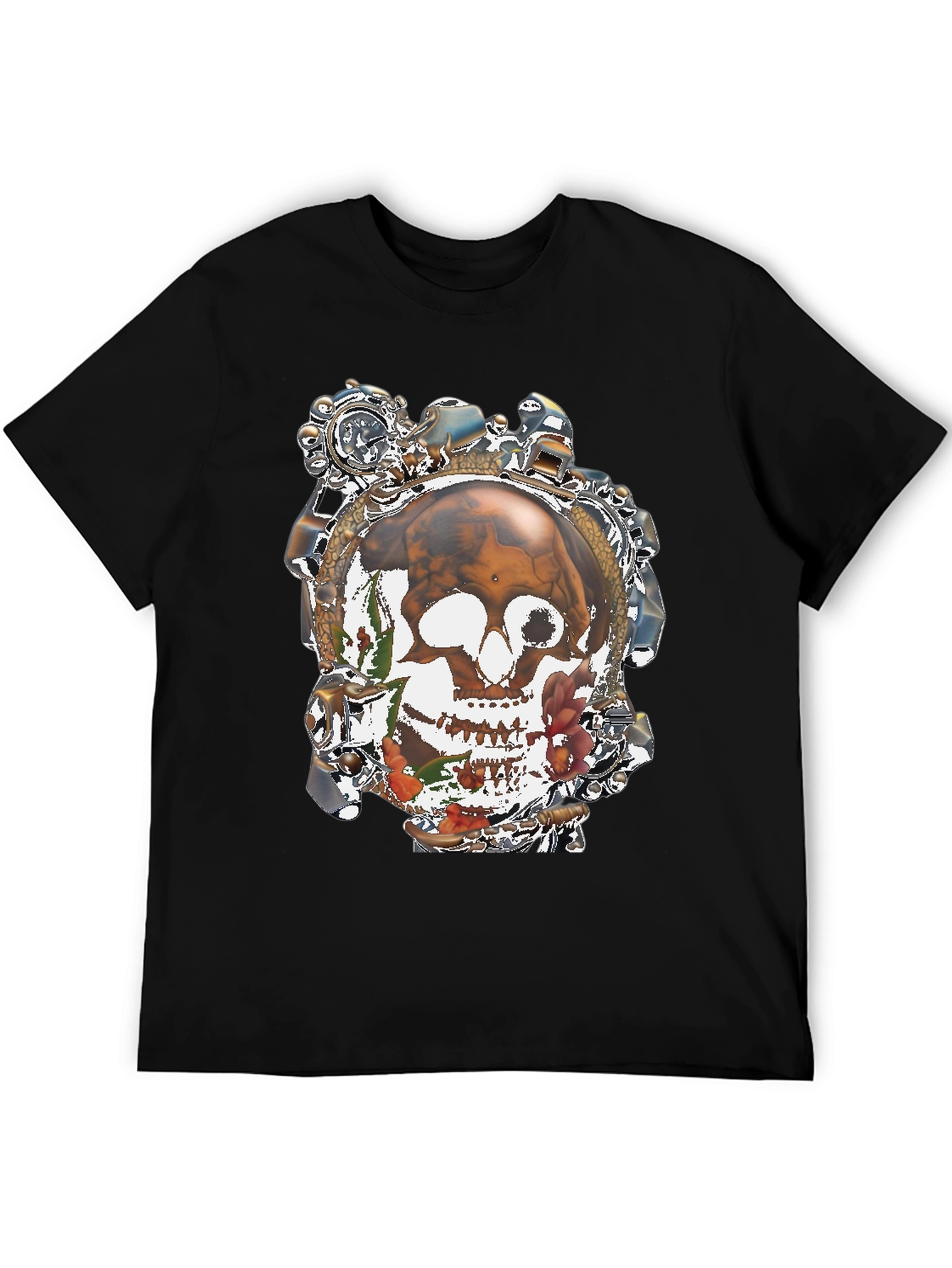 Steampunk Skull Graphic T-Shirt