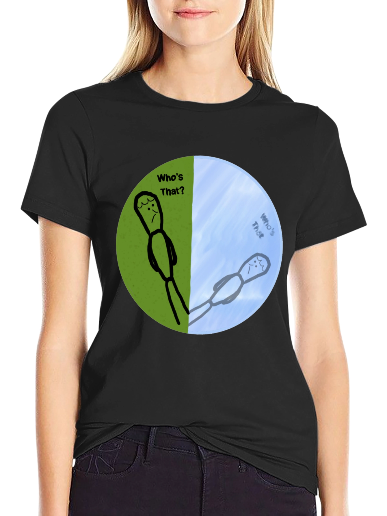Whos That? Funny Graphic Print T-Shirt