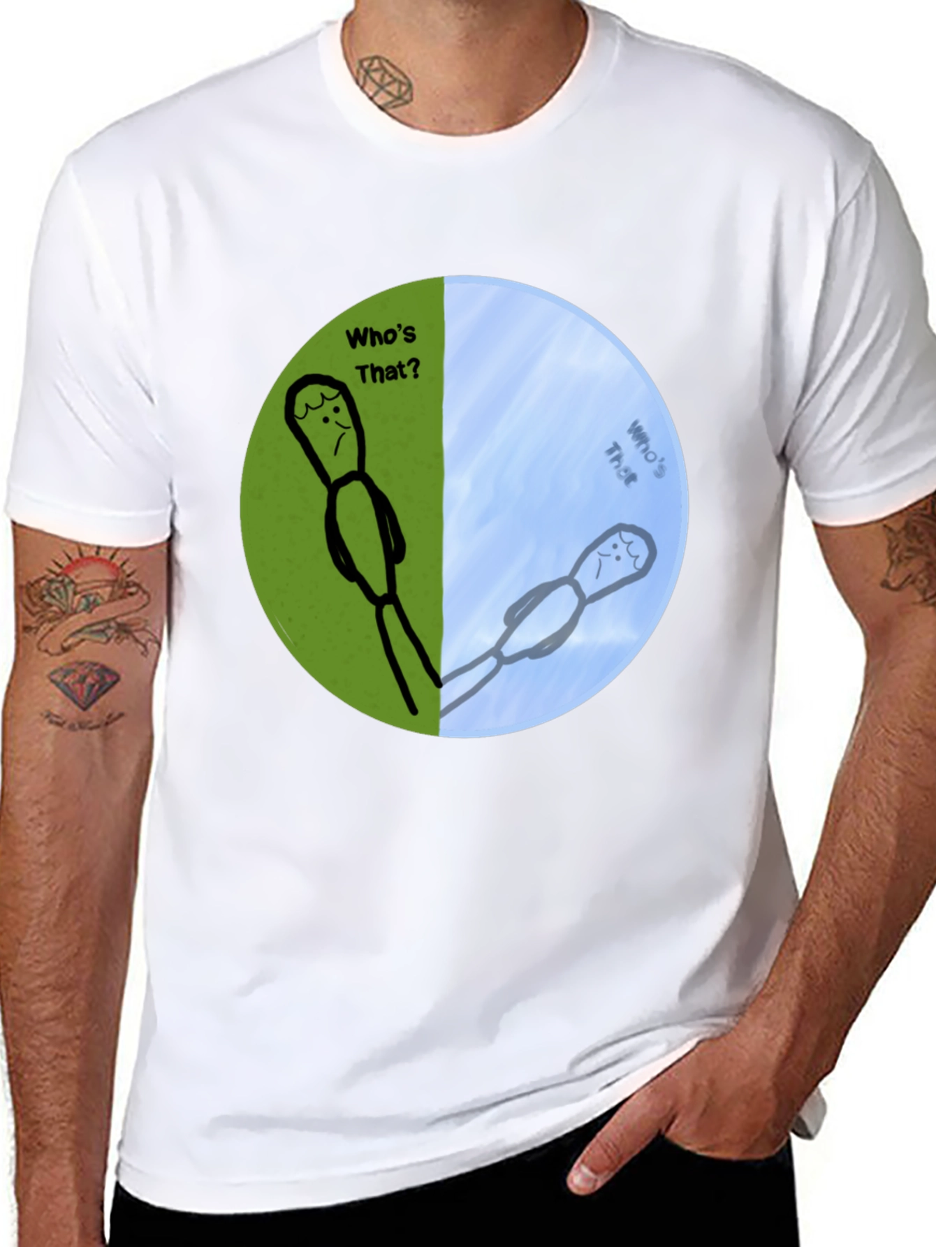 Whos That? Funny Graphic Print T-Shirt