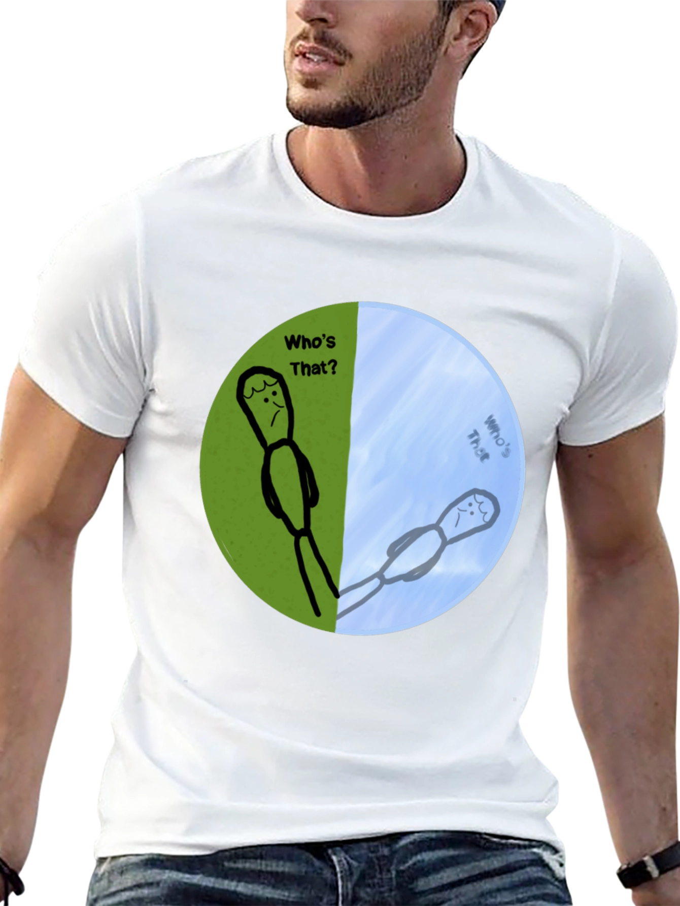 Whos That? Funny Graphic Print T-Shirt