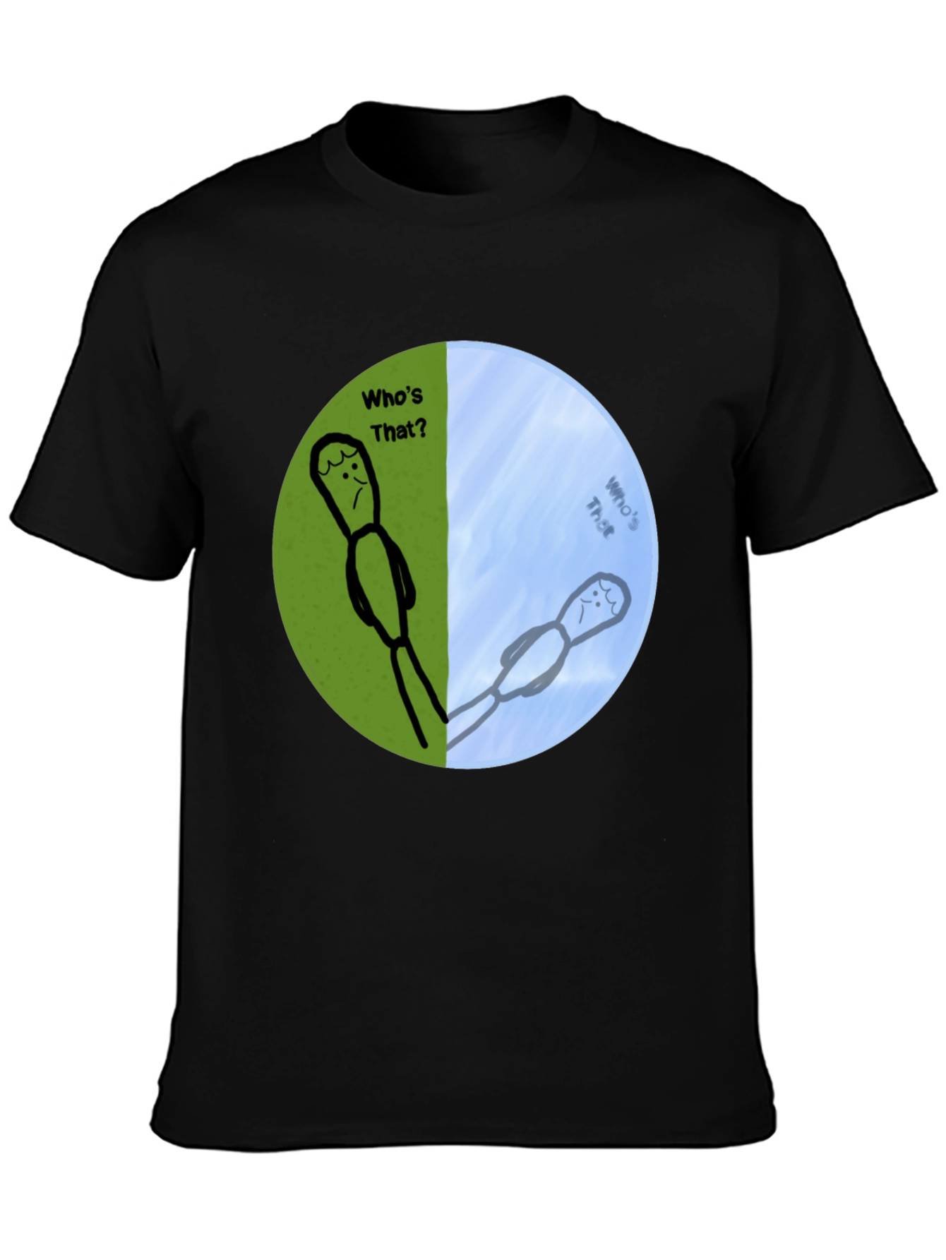 Whos That? Funny Graphic Print T-Shirt
