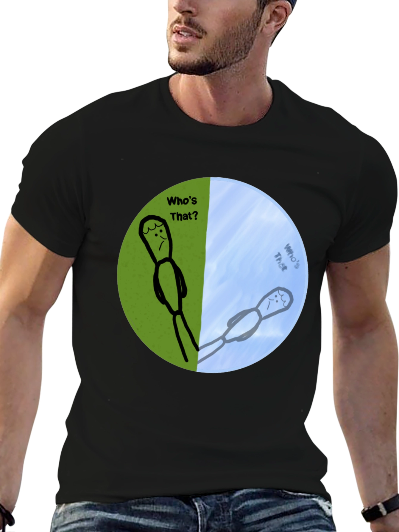 Whos That? Funny Graphic Print T-Shirt