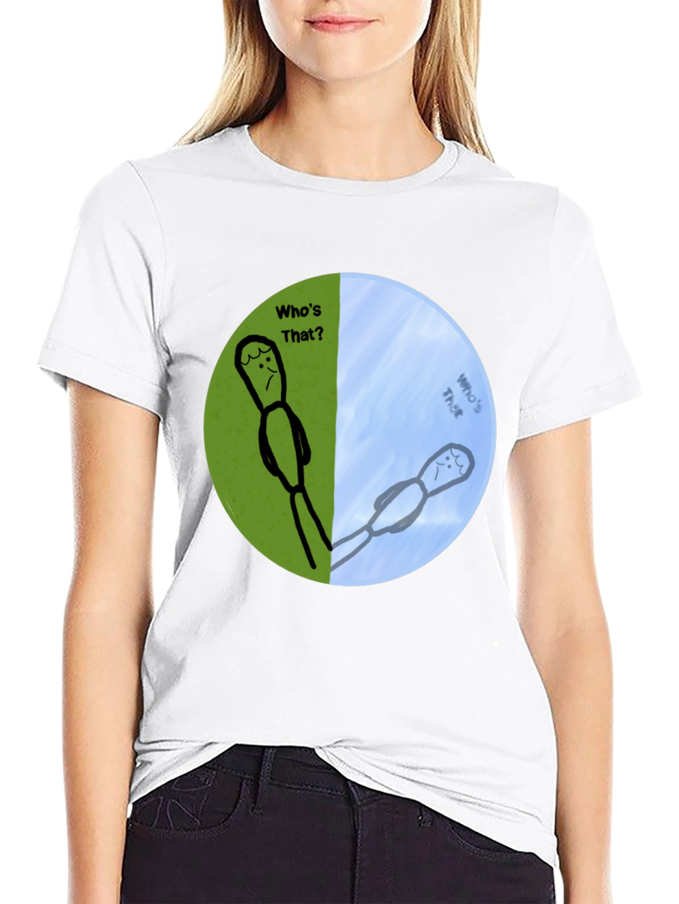 Whos That? Funny Graphic Print T-Shirt