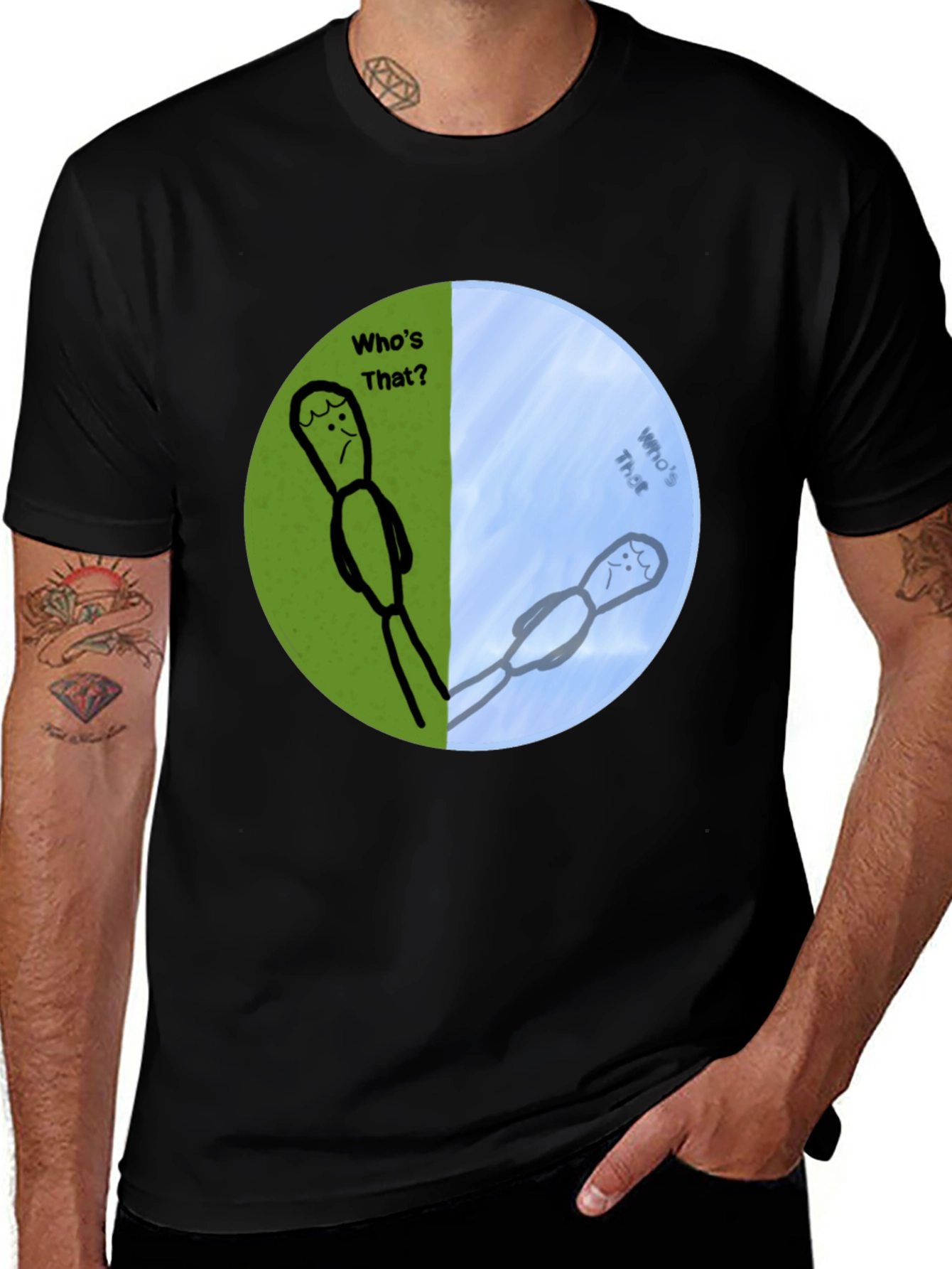 Whos That? Funny Graphic Print T-Shirt