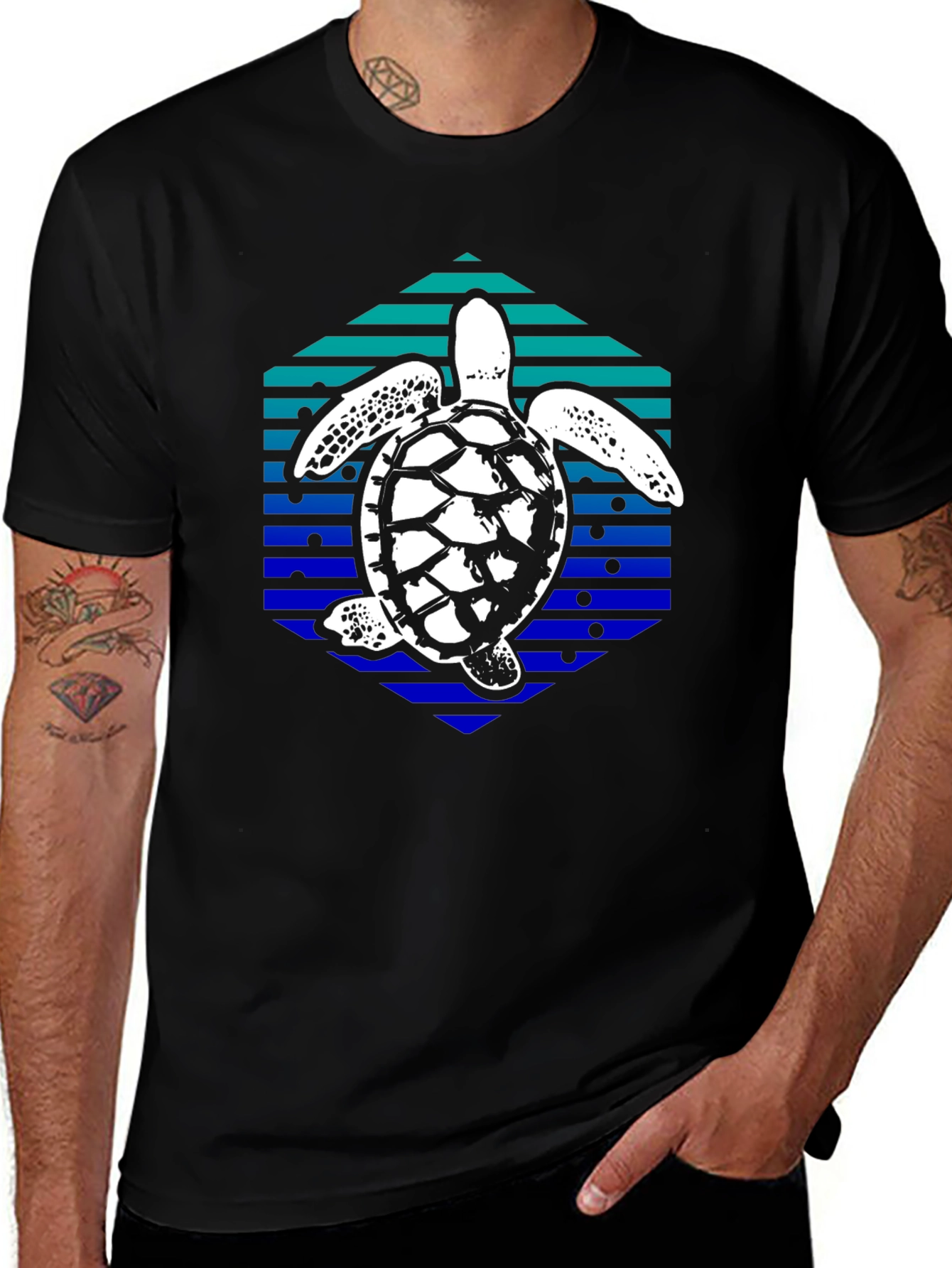 Sea Turtle Hexagon Graphic Tee