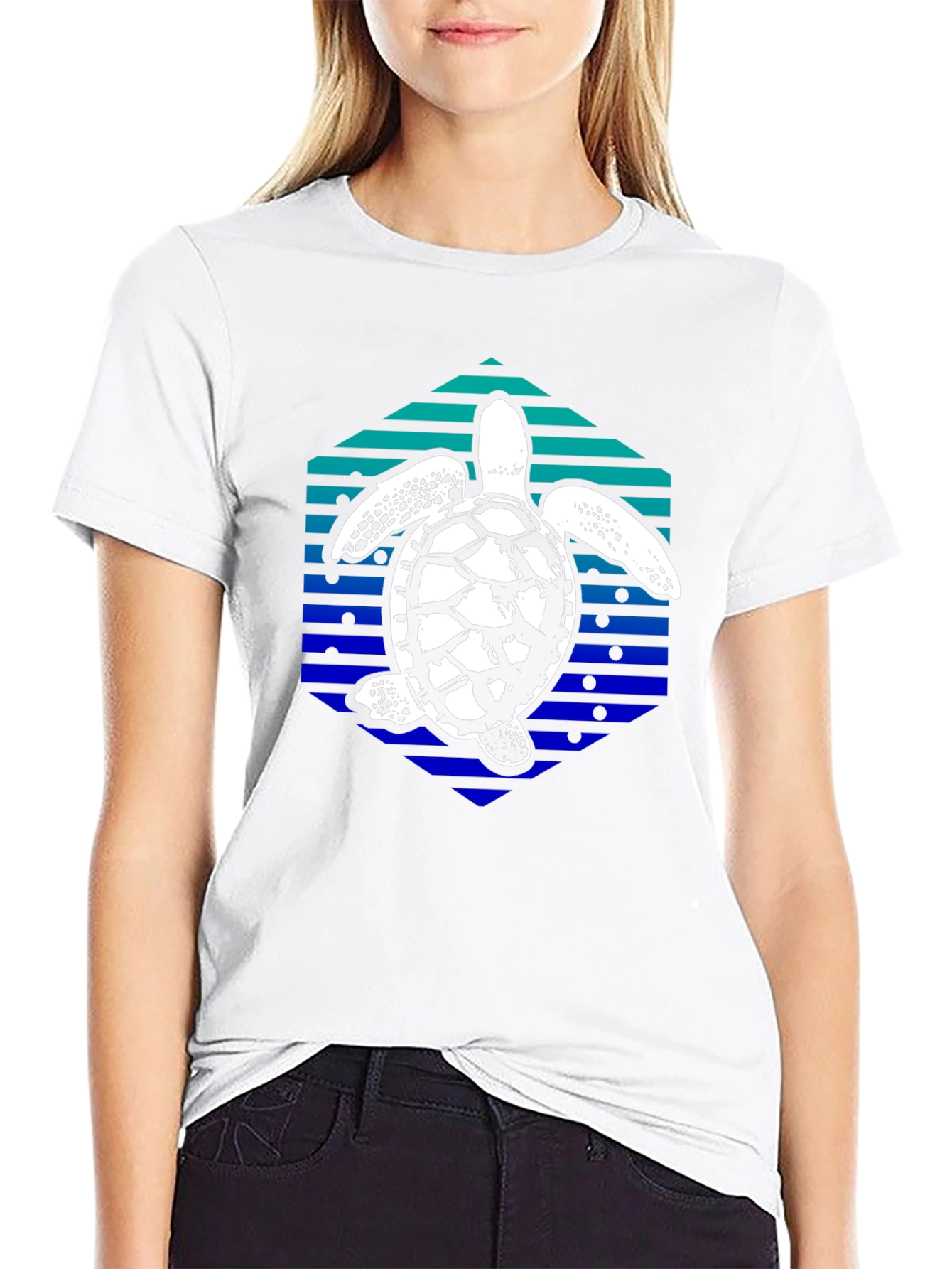 Sea Turtle Hexagon Graphic Tee