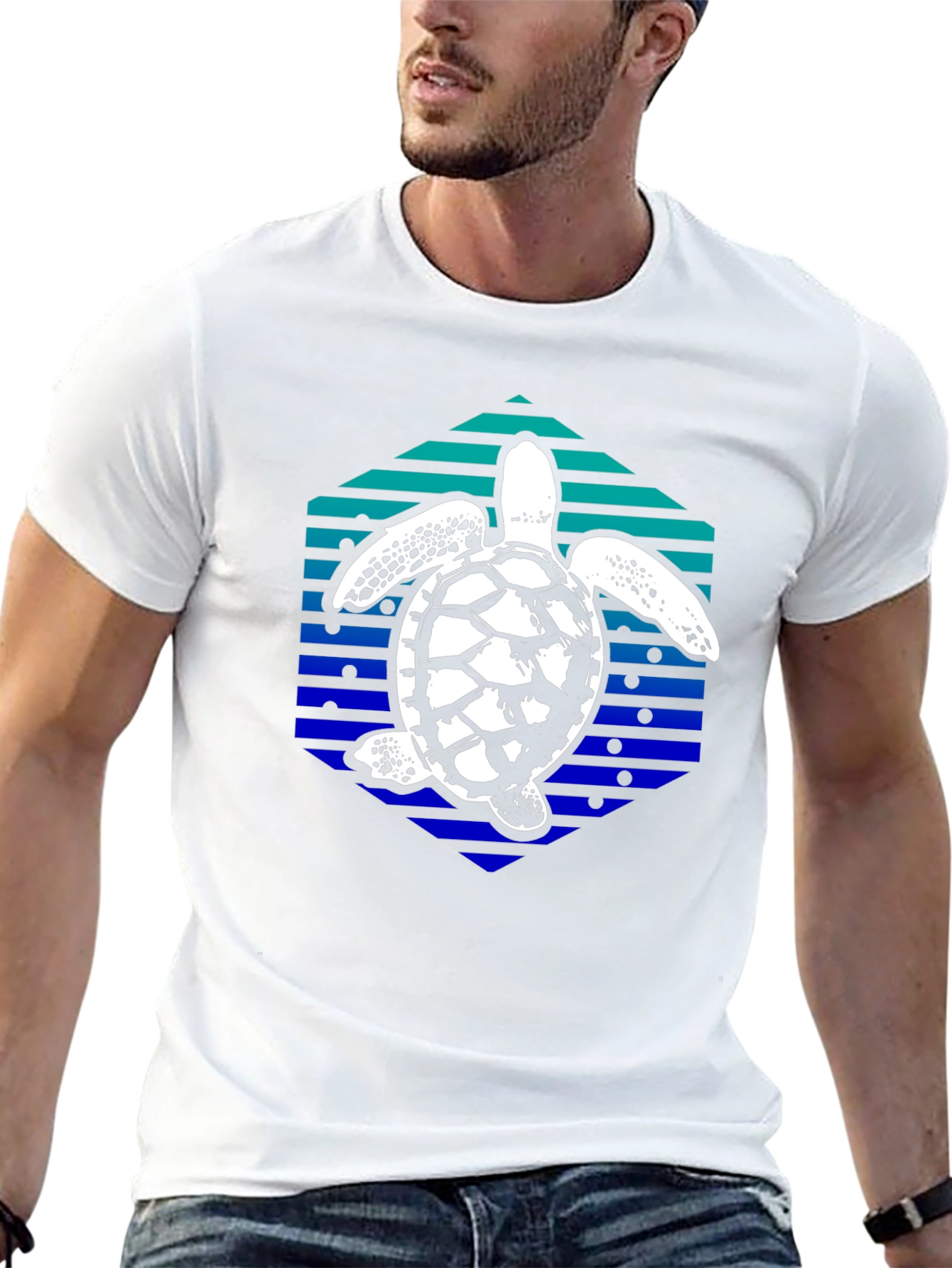Sea Turtle Hexagon Graphic Tee