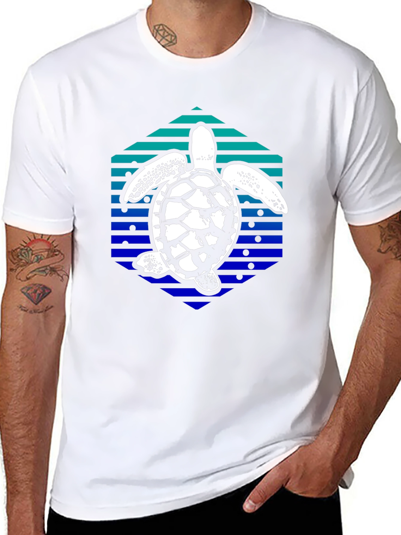 Sea Turtle Hexagon Graphic Tee
