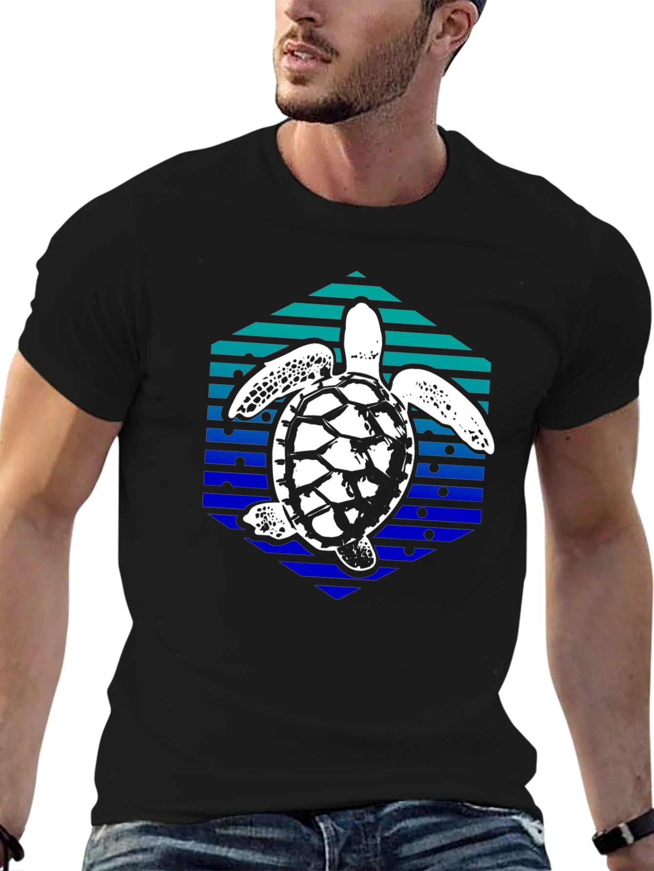 Sea Turtle Hexagon Graphic Tee