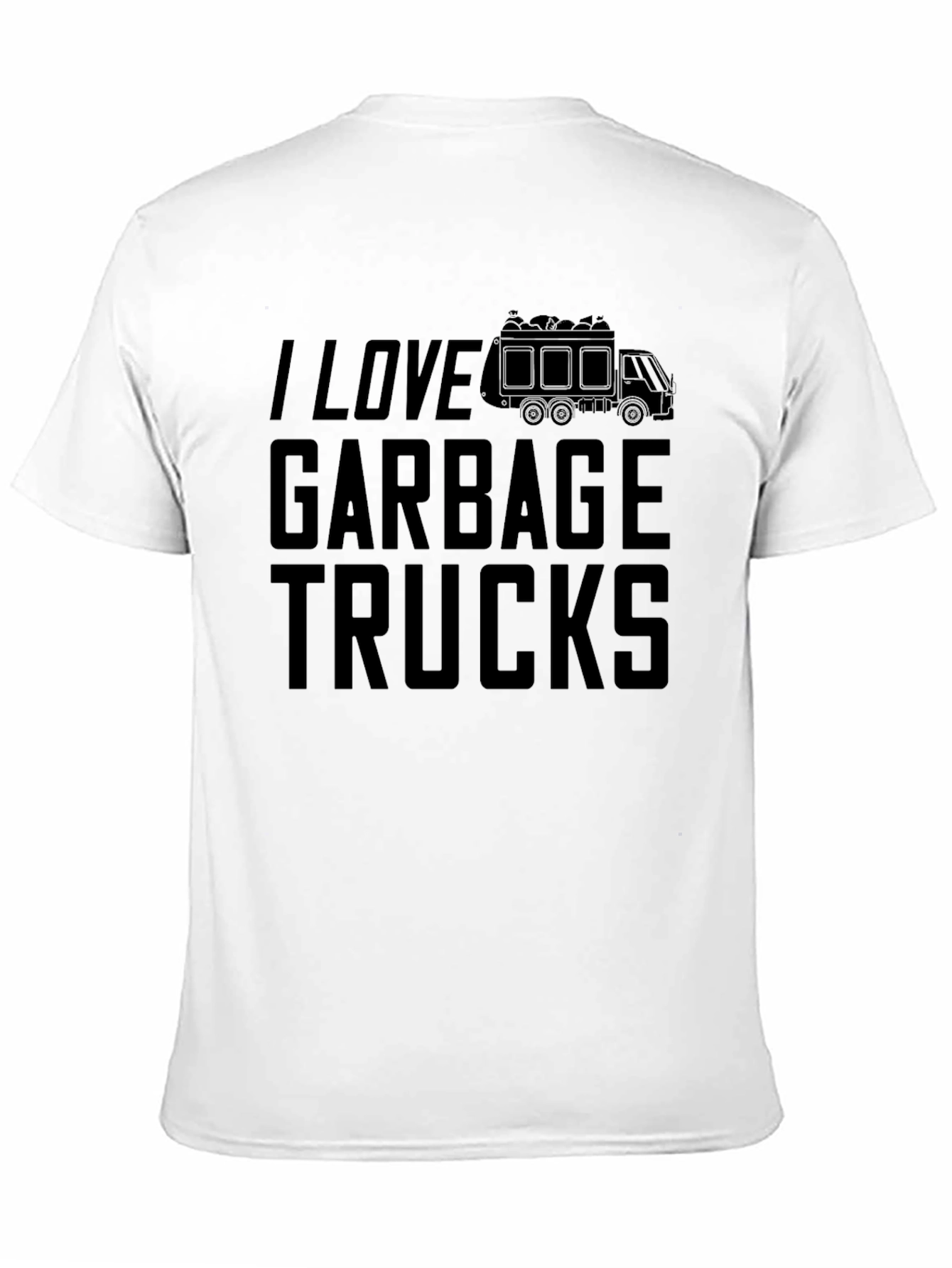 I Love Garbage Trucks Black T-Shirt