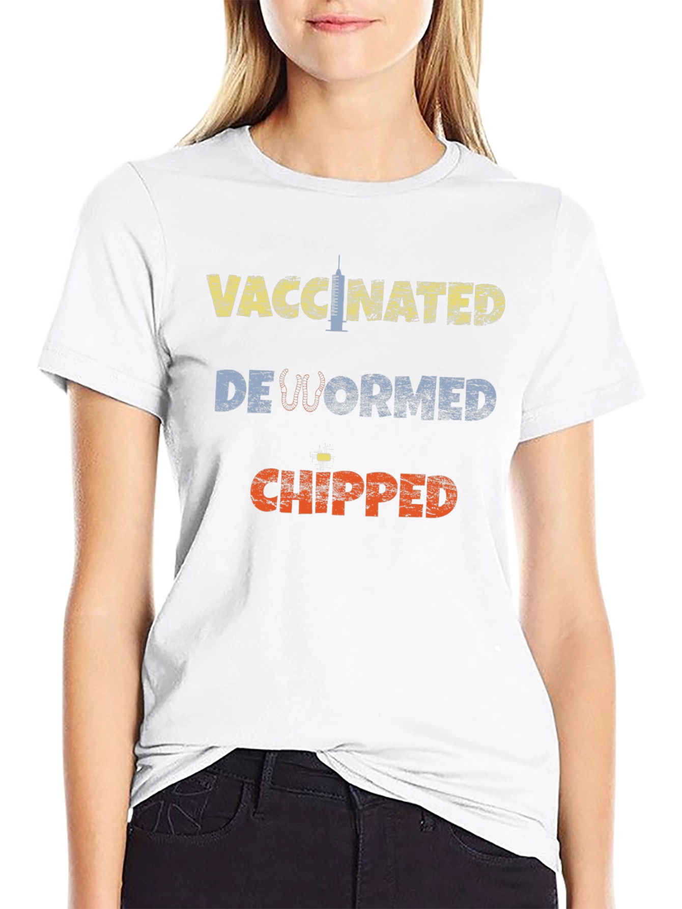 Vaccinated Dewormed Chipped Tee