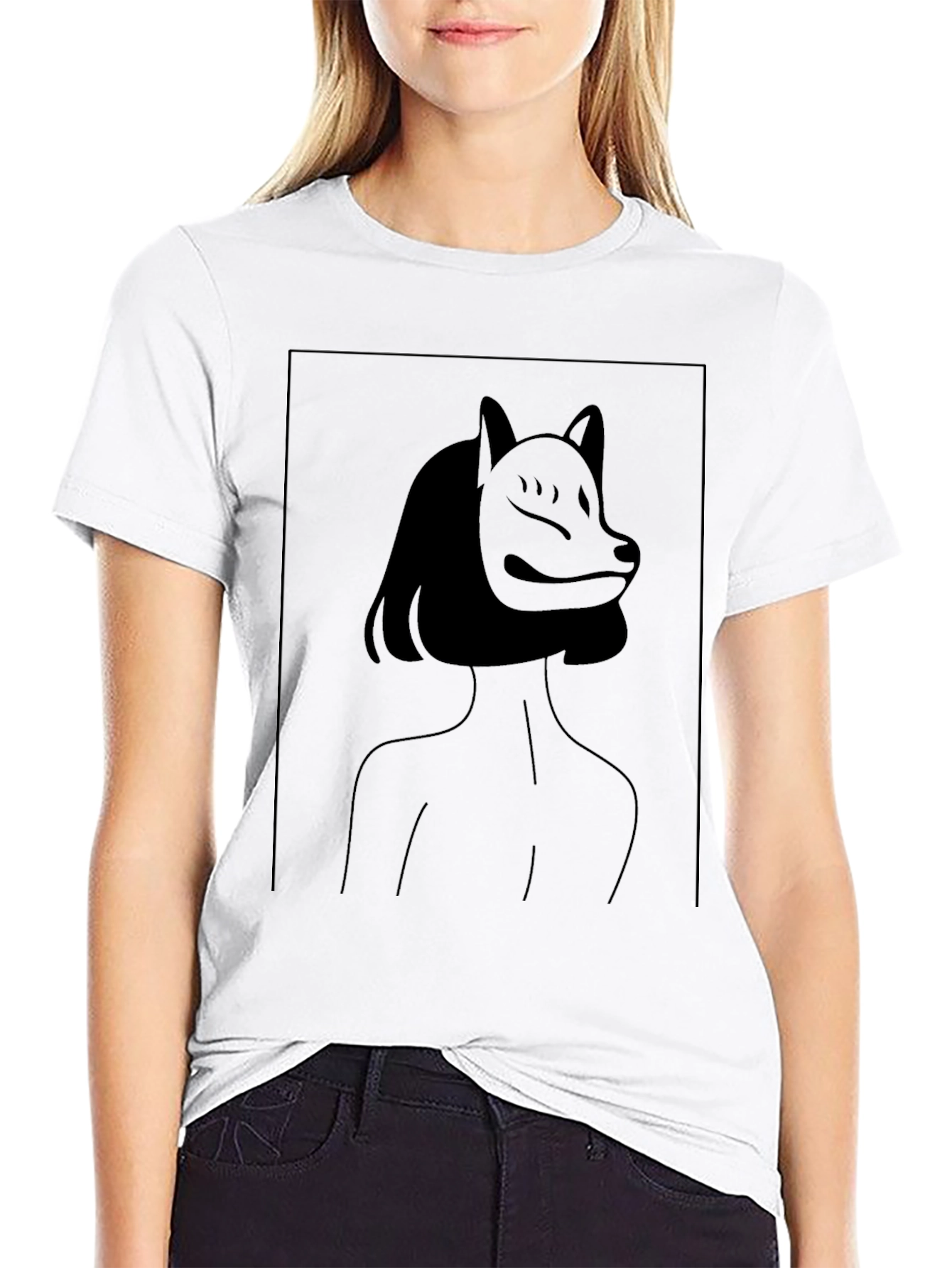 Abstract Fox Mask Graphic Tee