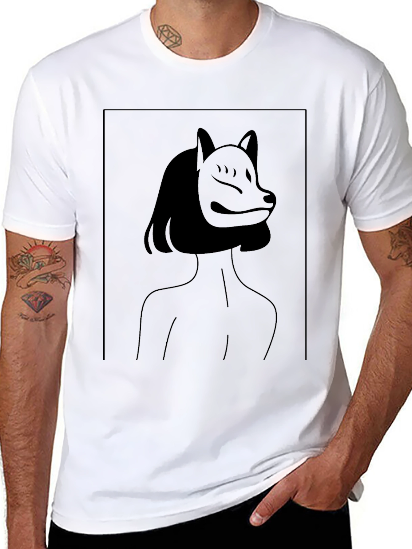 Abstract Fox Mask Graphic Tee