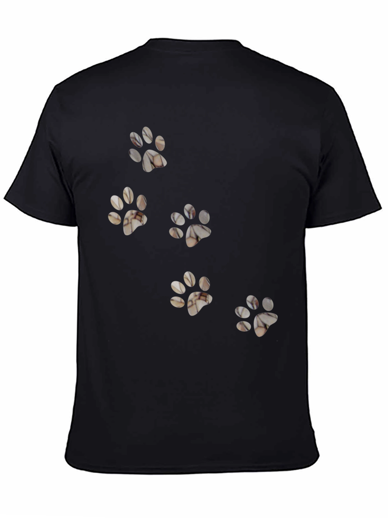 Black Paw Print T-Shirt - Casual Cat Lover Tee