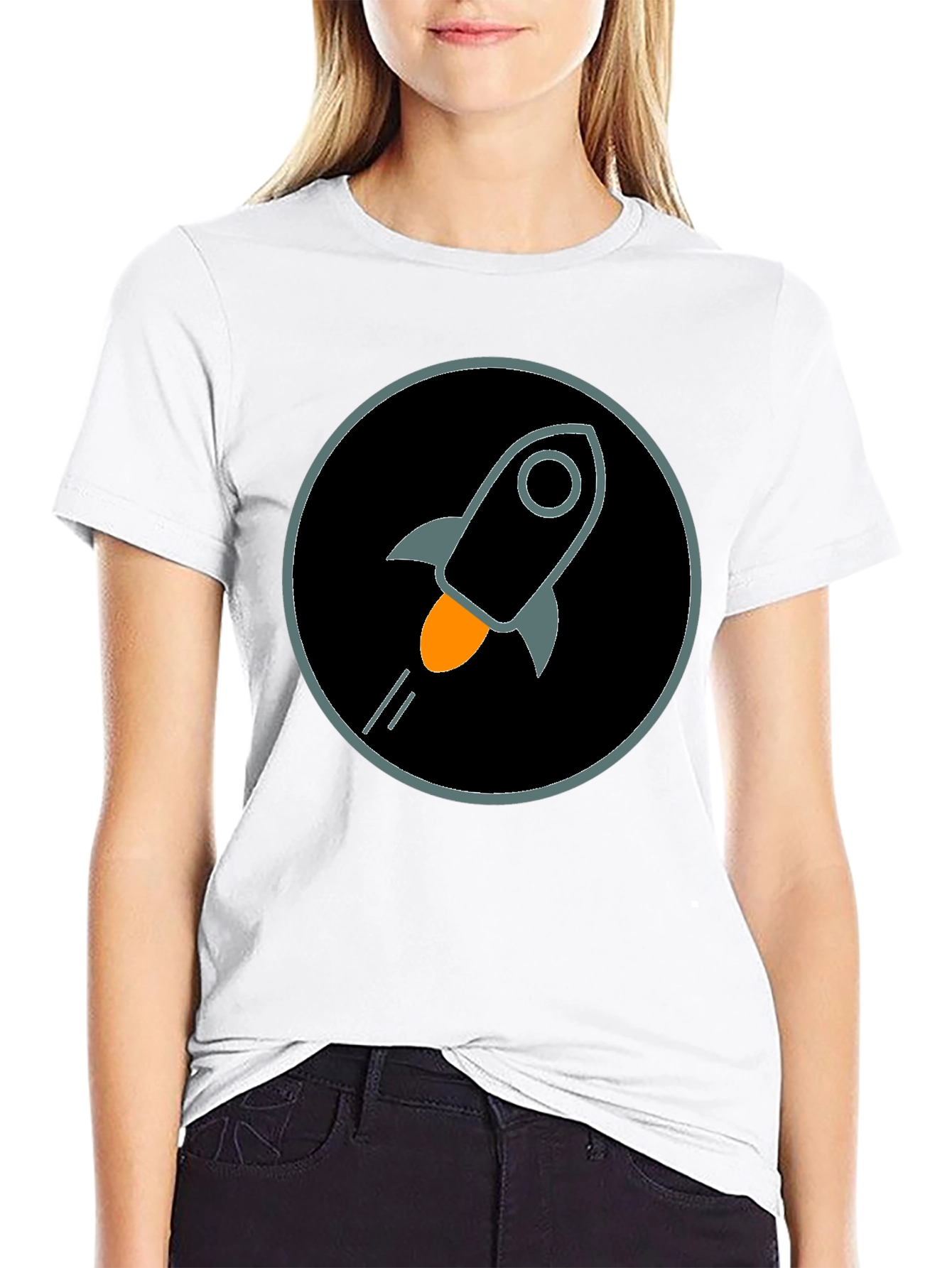 Rocket Circle Graphic Tee - Stylish Black Cotton Shirt