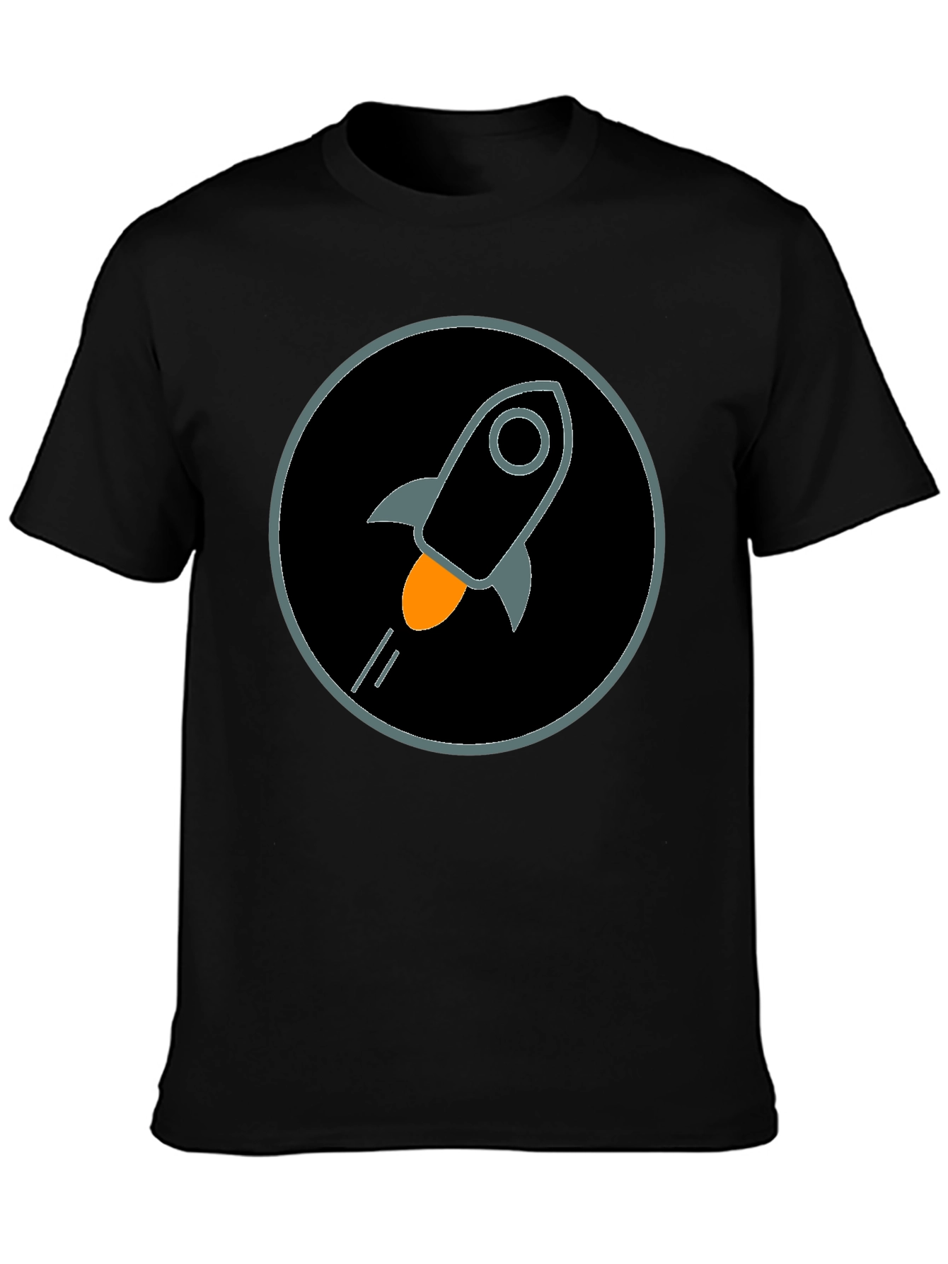 Rocket Circle Graphic Tee - Stylish Black Cotton Shirt