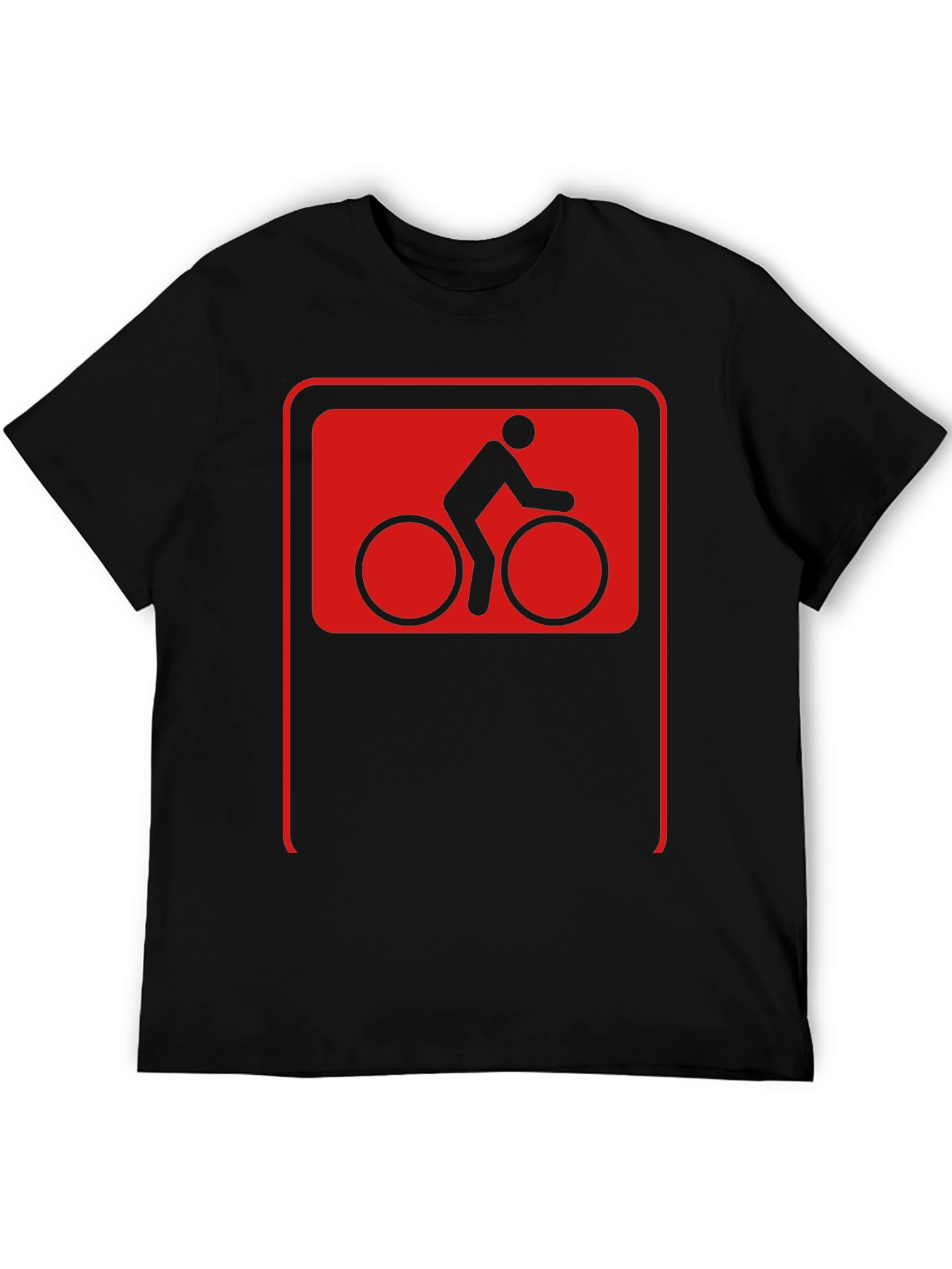 Cool Cyclist Sign Black T-Shirt