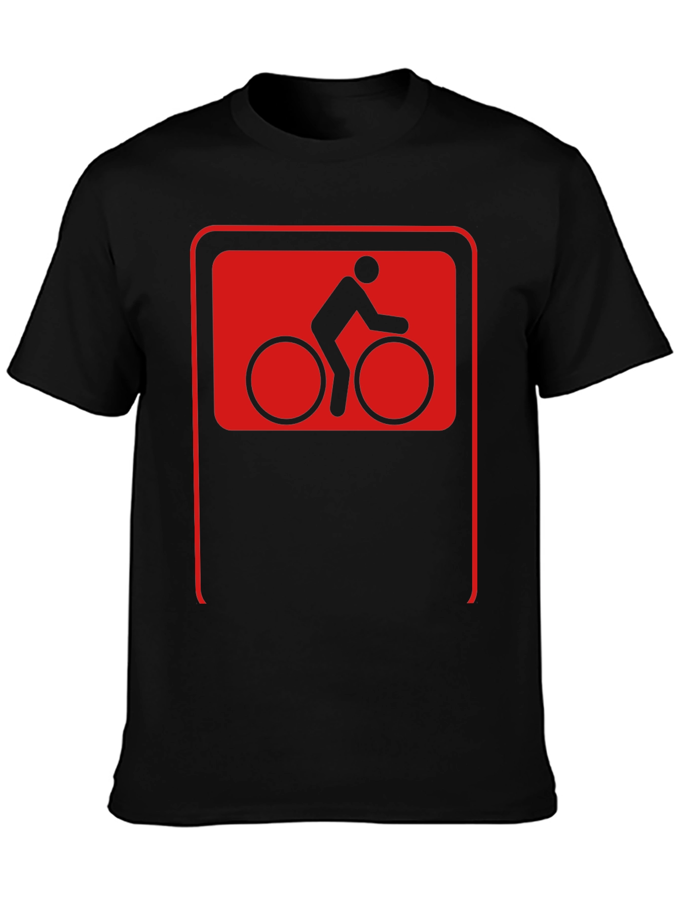 Cool Cyclist Sign Black T-Shirt