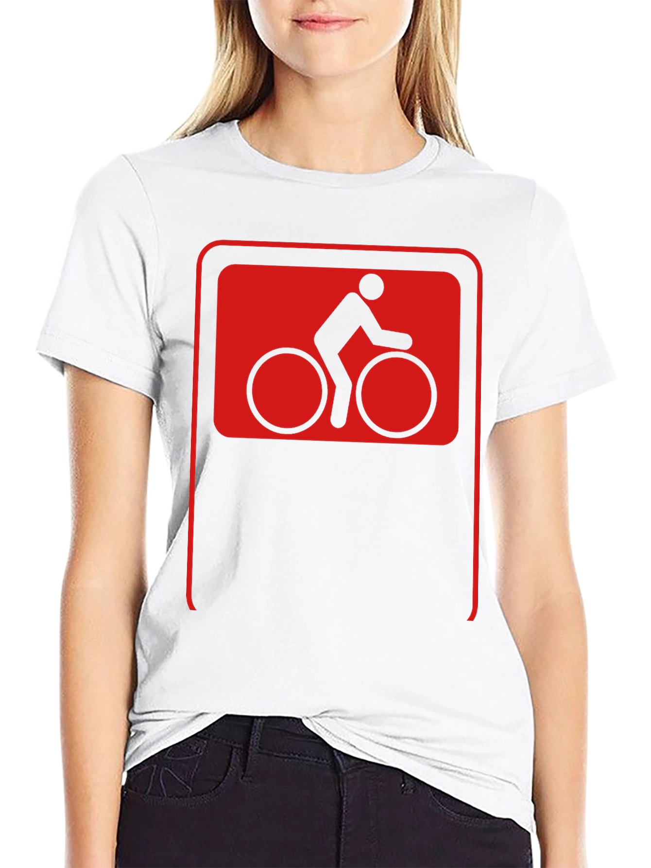 Cool Cyclist Sign Black T-Shirt