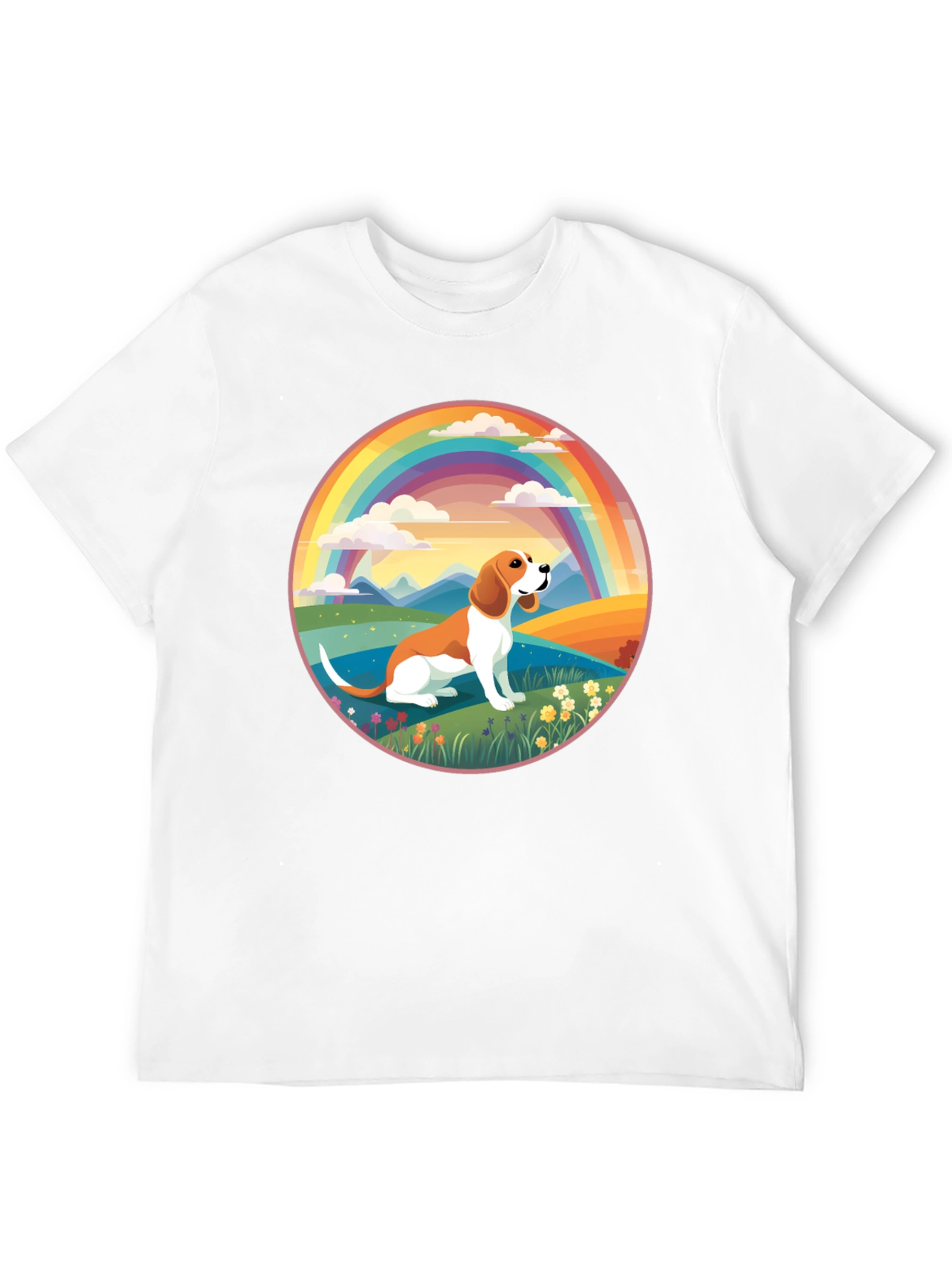 Beagle Rainbow T-Shirt - Cute Dog Design