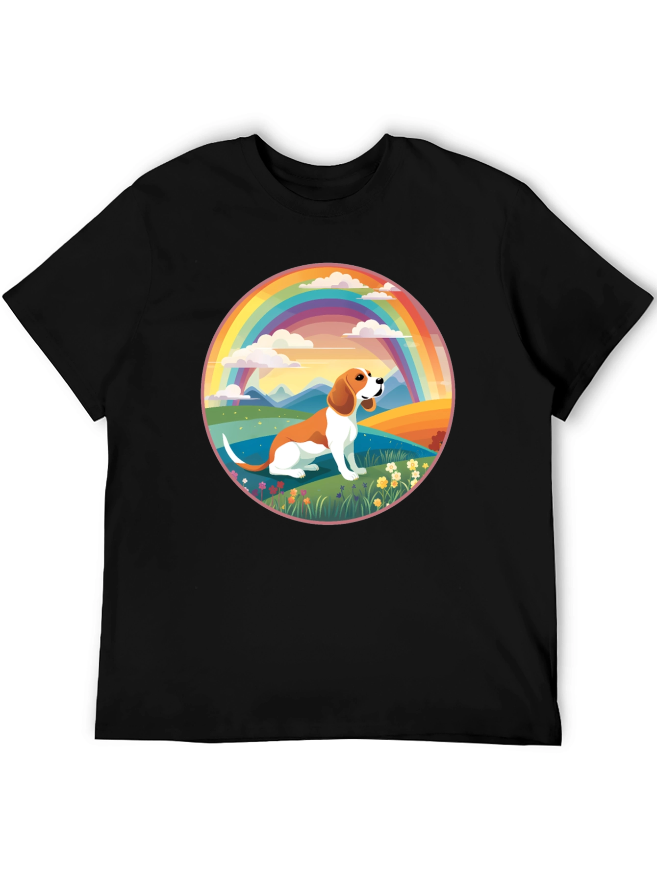 Beagle Rainbow T-Shirt - Cute Dog Design