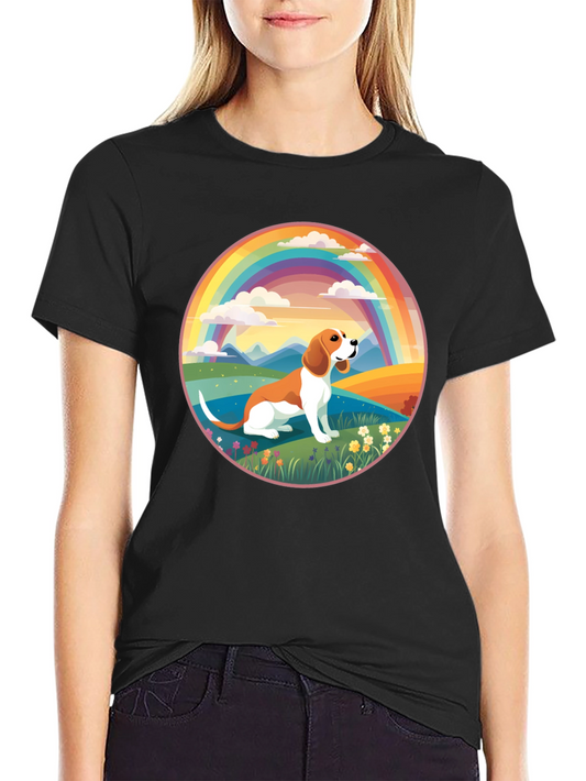 Beagle Rainbow T-Shirt - Cute Dog Design