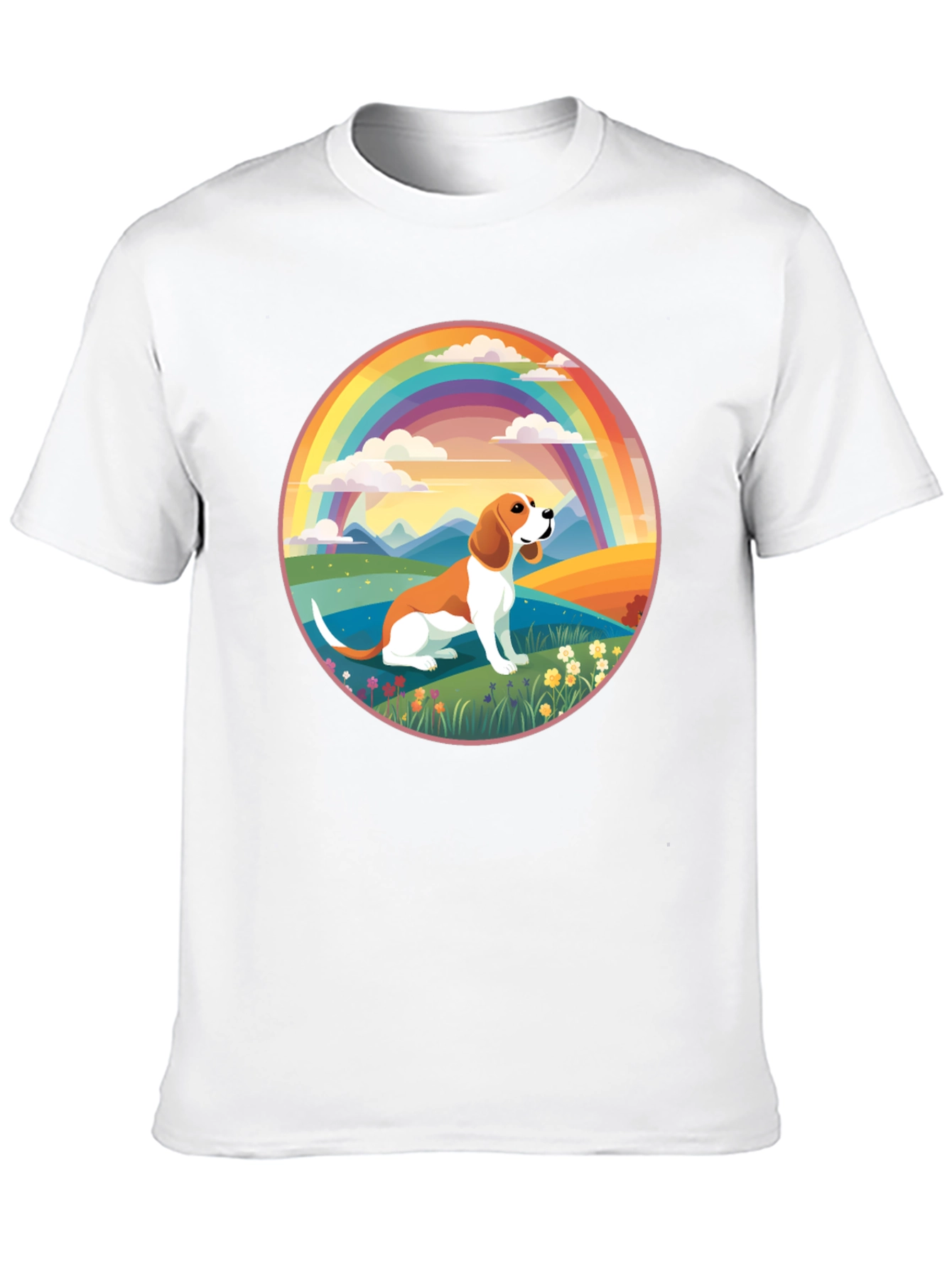 Beagle Rainbow T-Shirt - Cute Dog Design