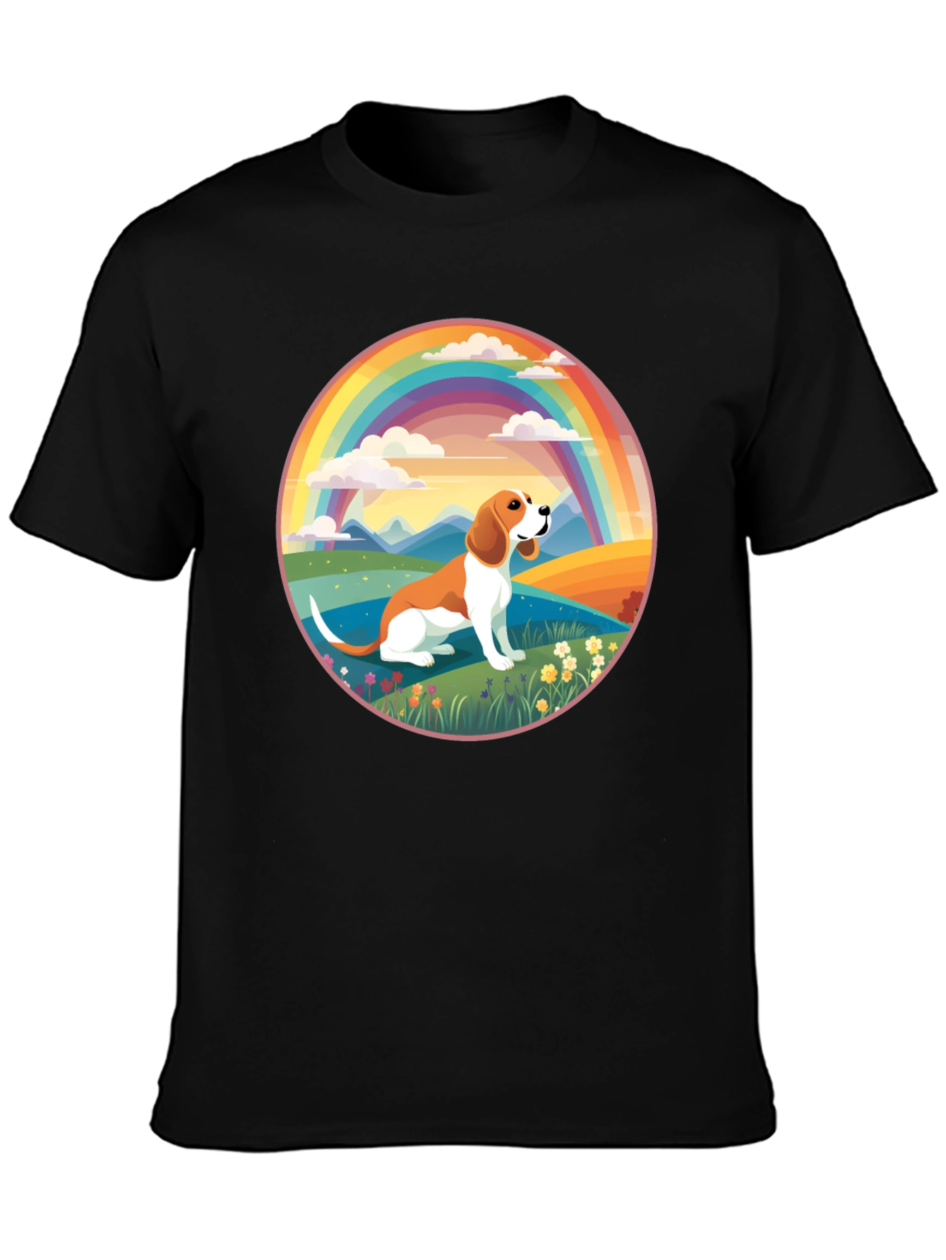 Beagle Rainbow T-Shirt - Cute Dog Design
