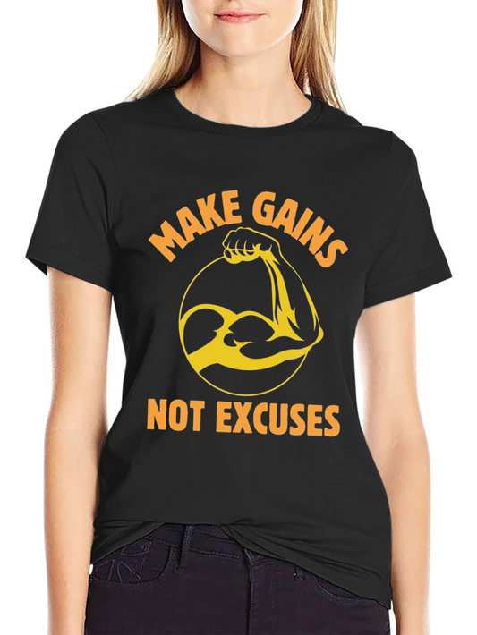 Make Gains Graphic Tee - Black Gym T-Shirt
