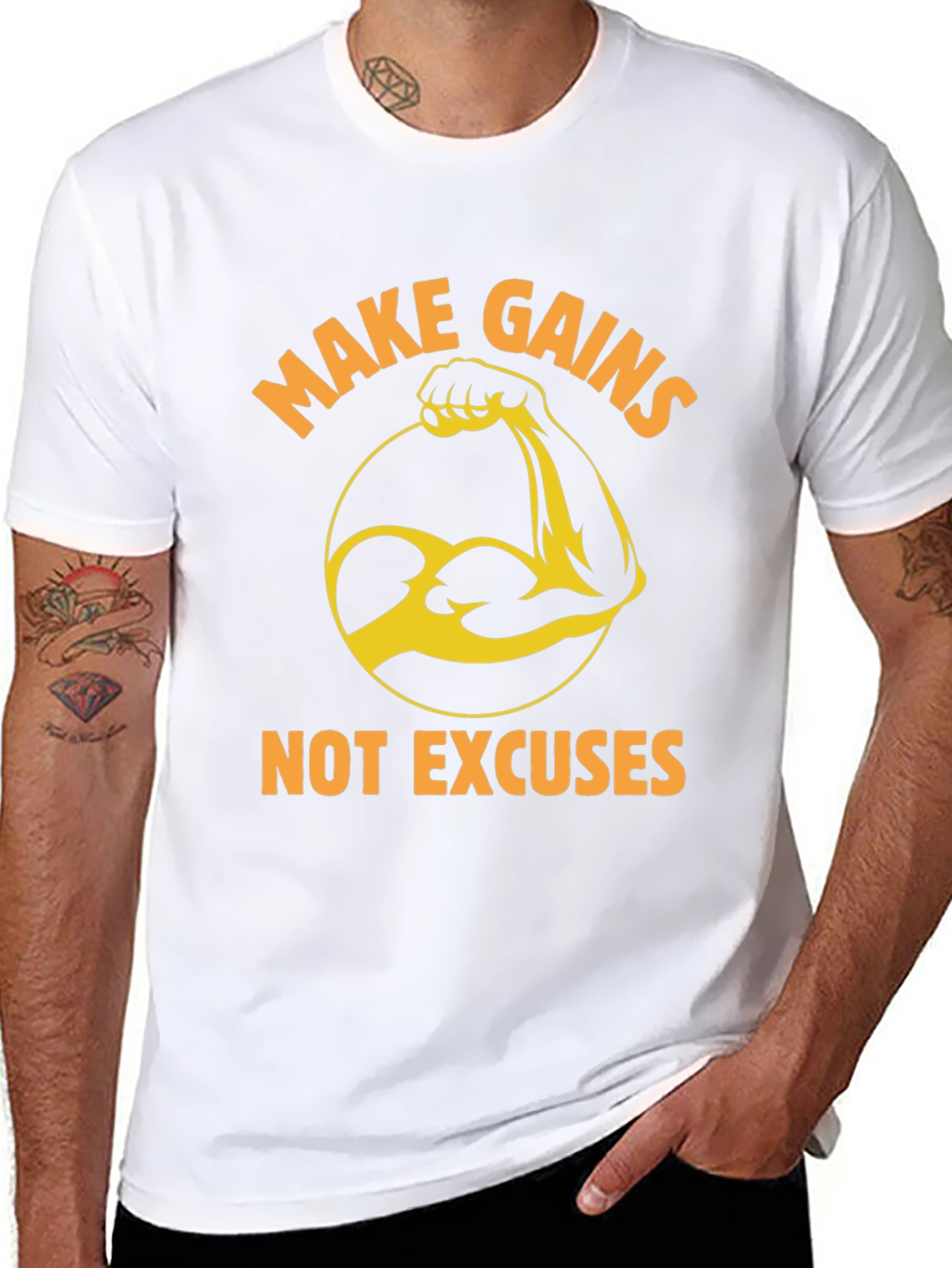 Make Gains Graphic Tee - Black Gym T-Shirt