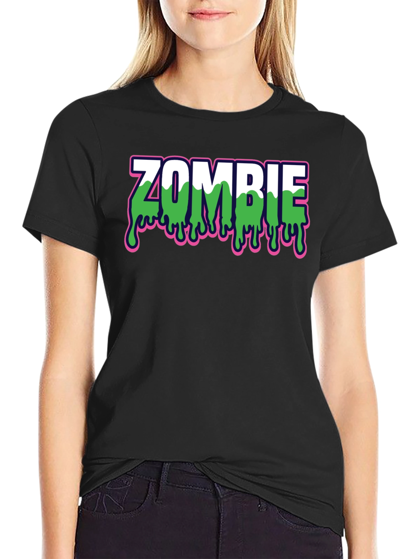 Zombie Drip Graphic Black T-Shirt