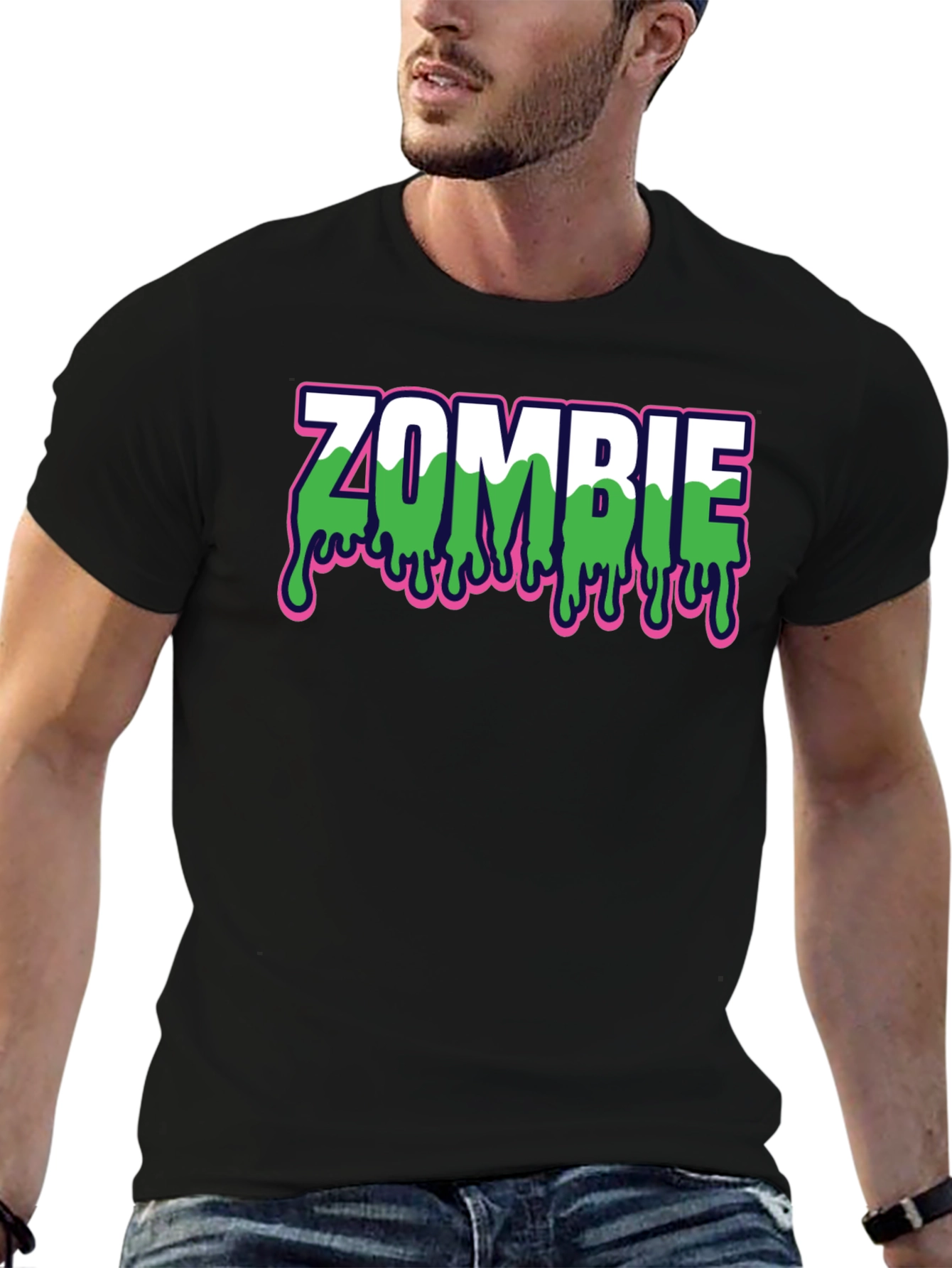 Zombie Drip Graphic Black T-Shirt