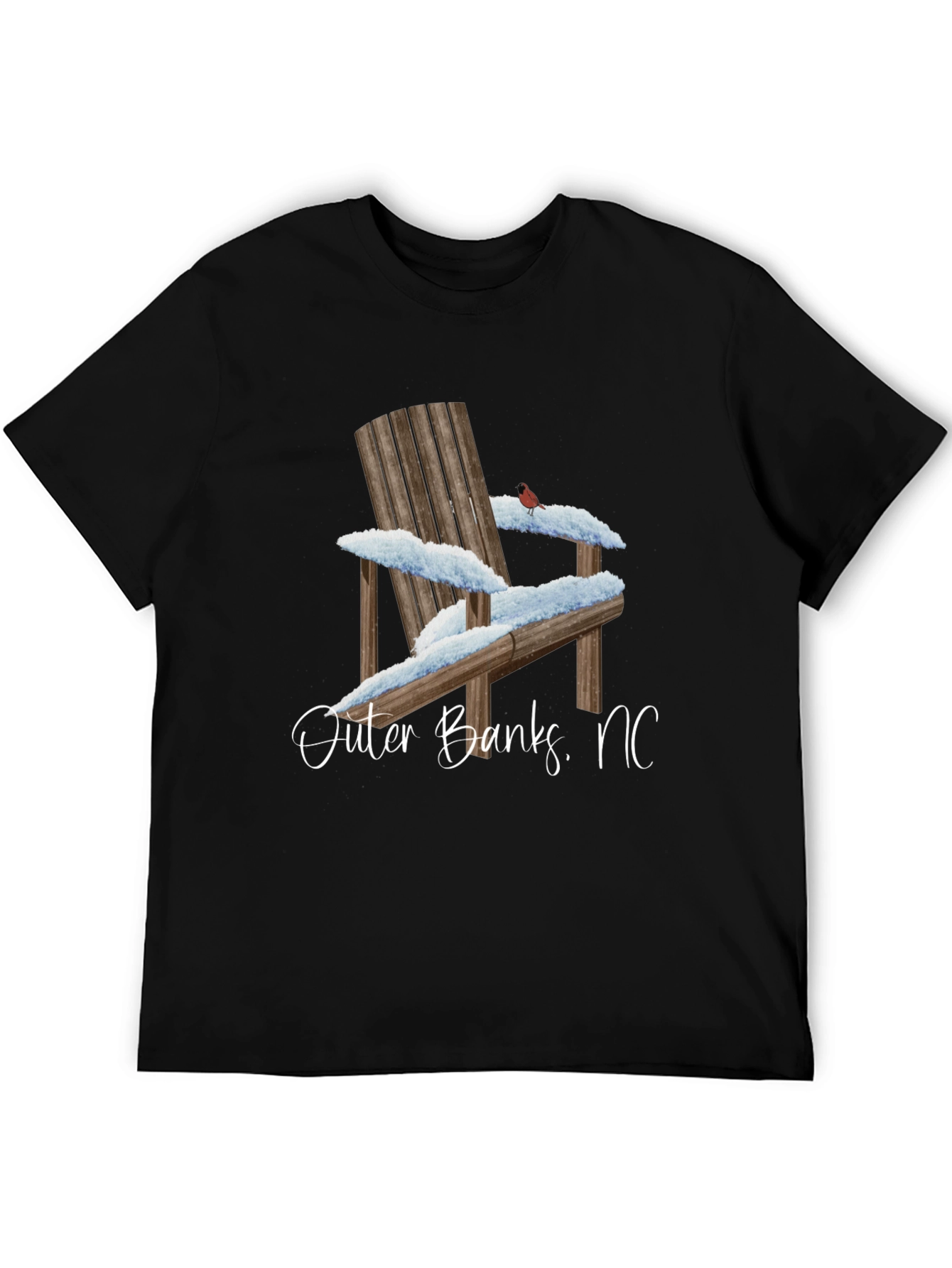 Outer Banks NC Winter Adirondack Chair Graphic T-Shirt