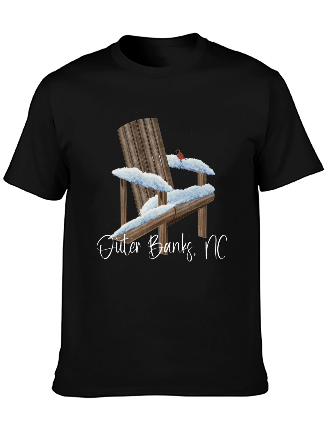 Outer Banks NC Winter Adirondack Chair Graphic T-Shirt