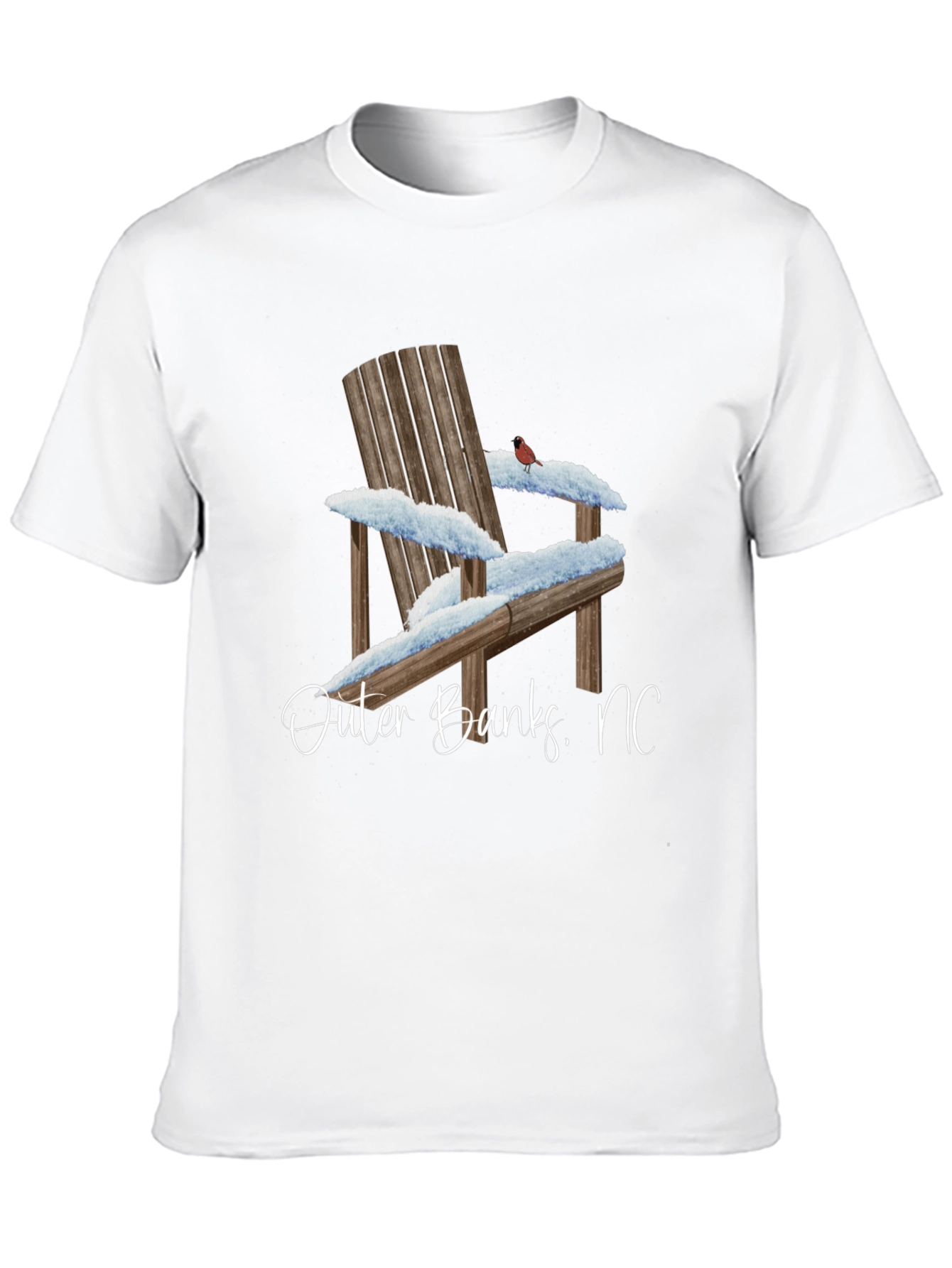 Outer Banks NC Winter Adirondack Chair Graphic T-Shirt