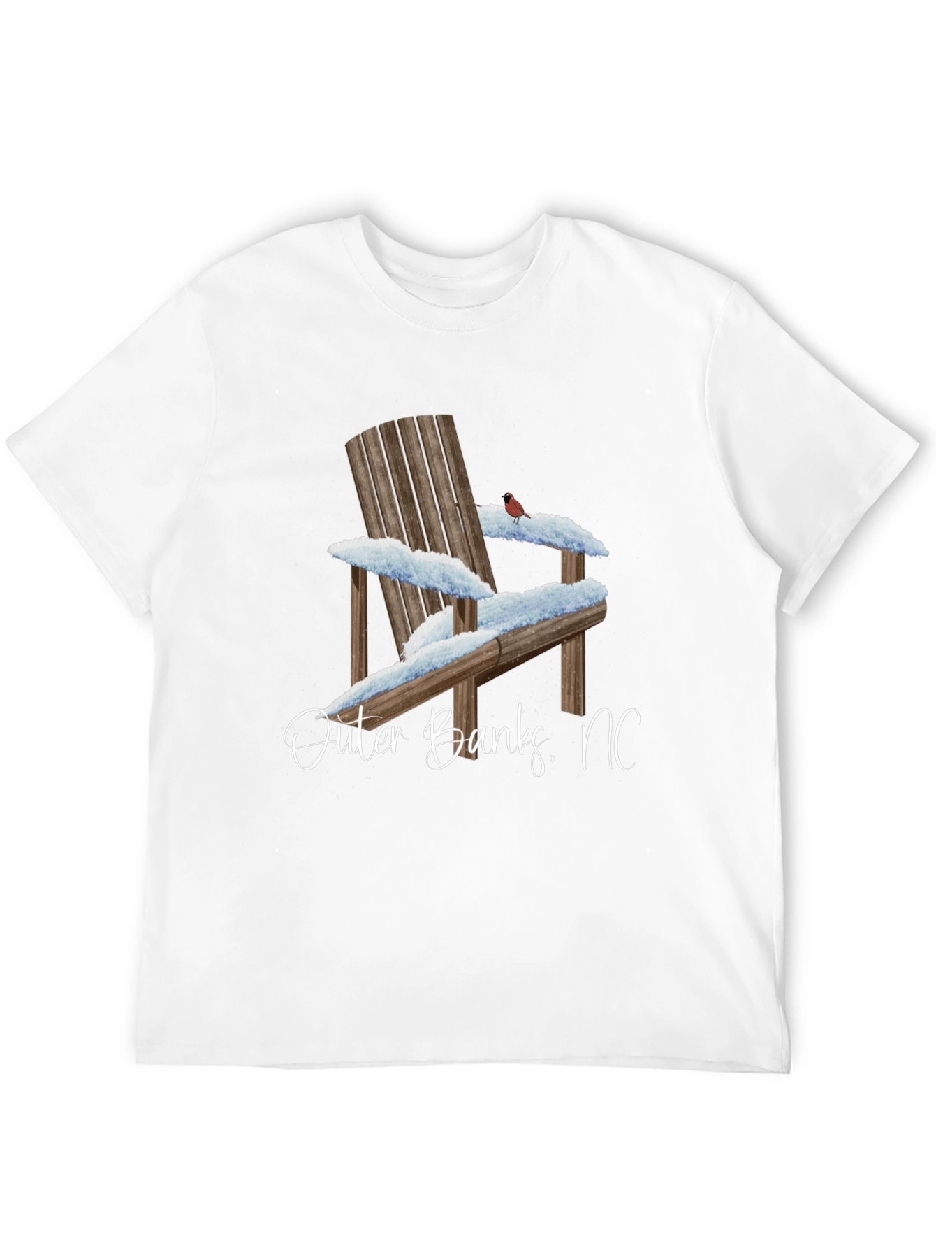 Outer Banks NC Winter Adirondack Chair Graphic T-Shirt