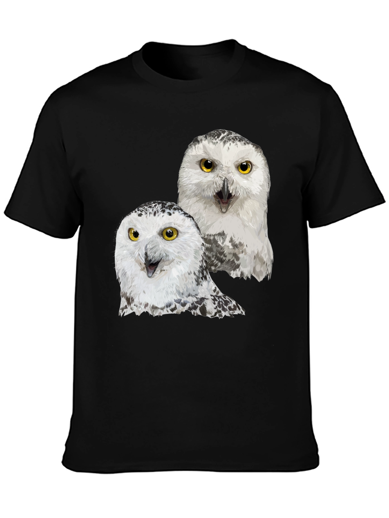 Owl Graphic Tee - Black Cotton T-Shirt