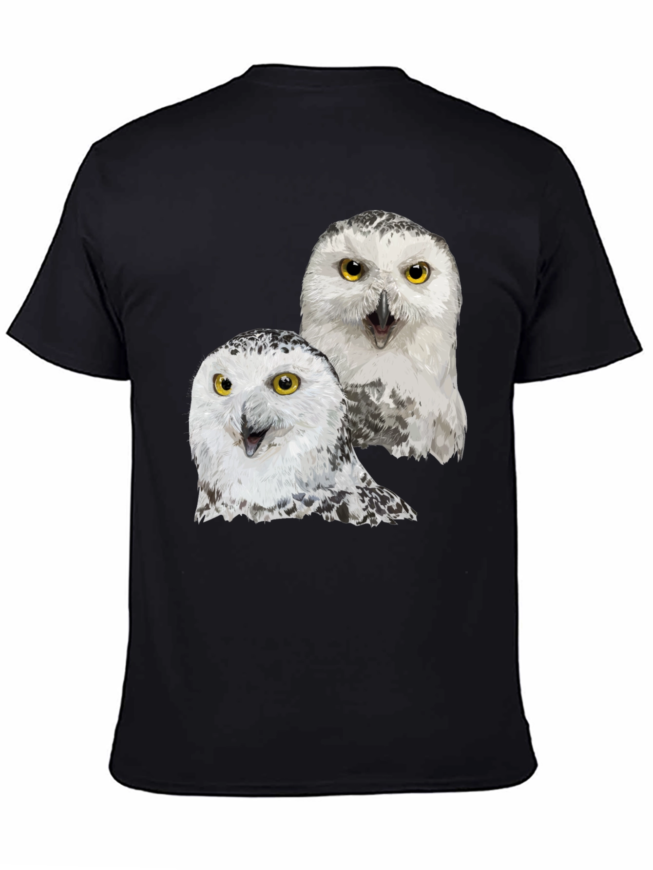 Owl Graphic Tee - Black Cotton T-Shirt