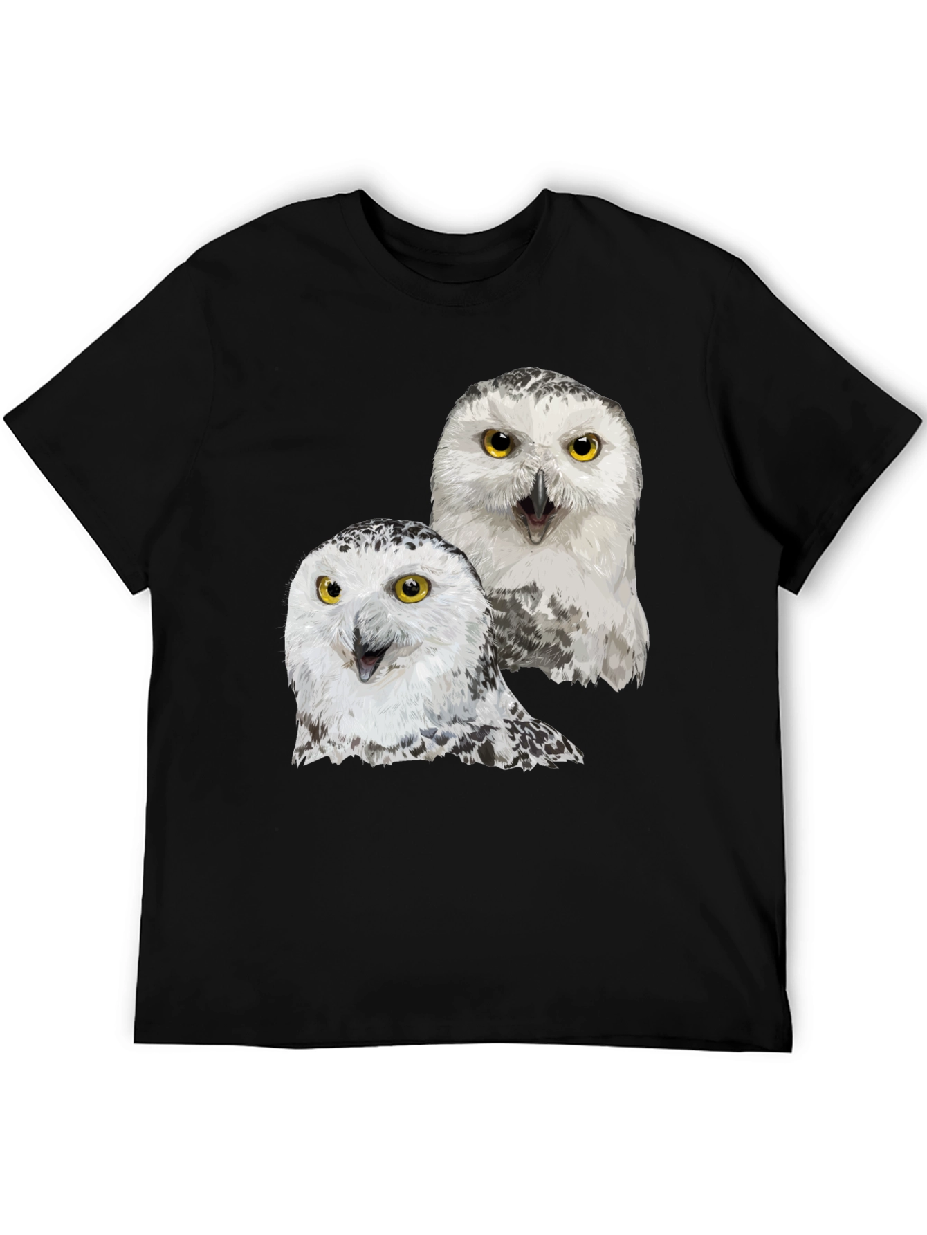 Owl Graphic Tee - Black Cotton T-Shirt