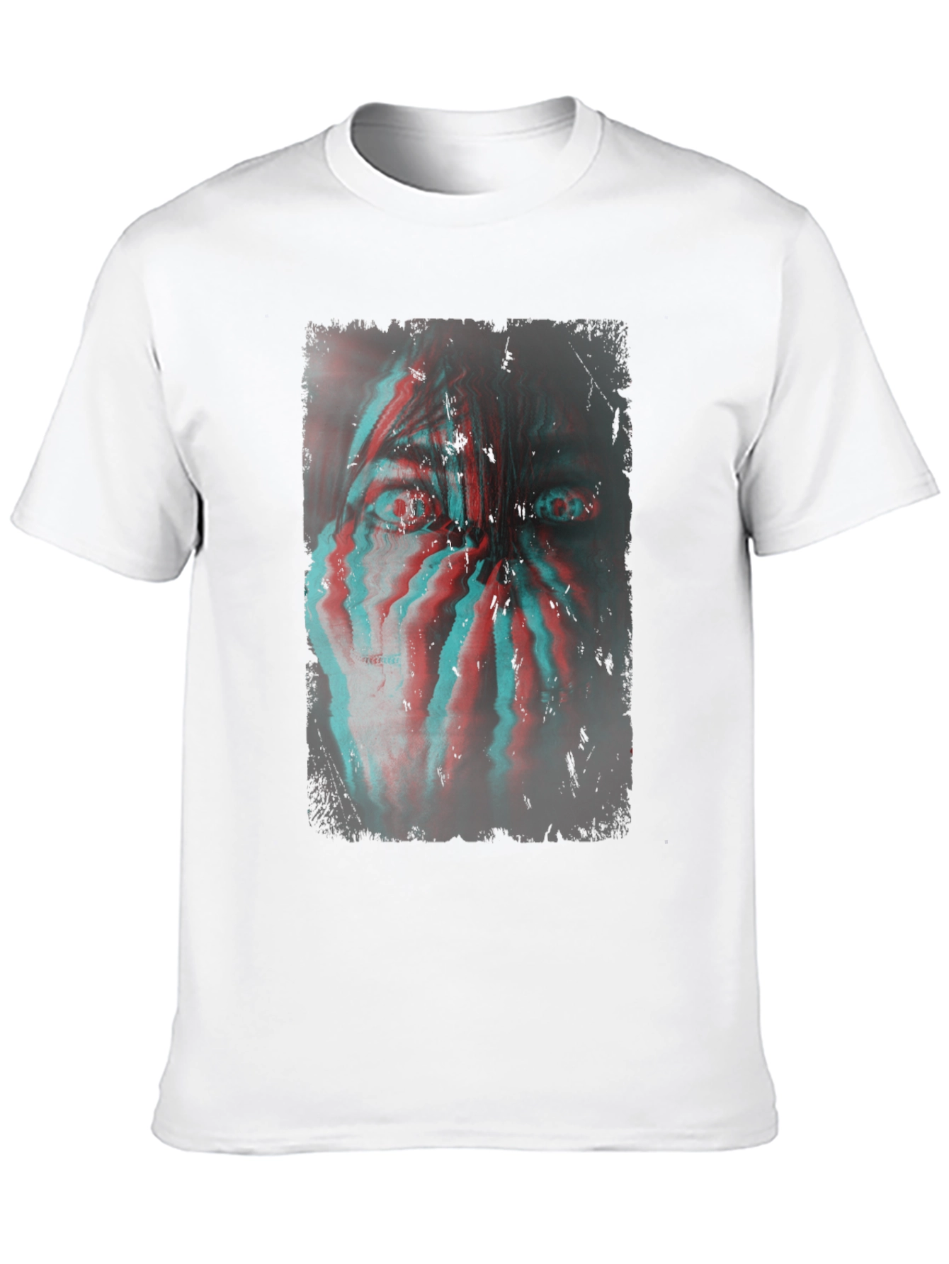 Glitch Horror Graphic T-Shirt - Black