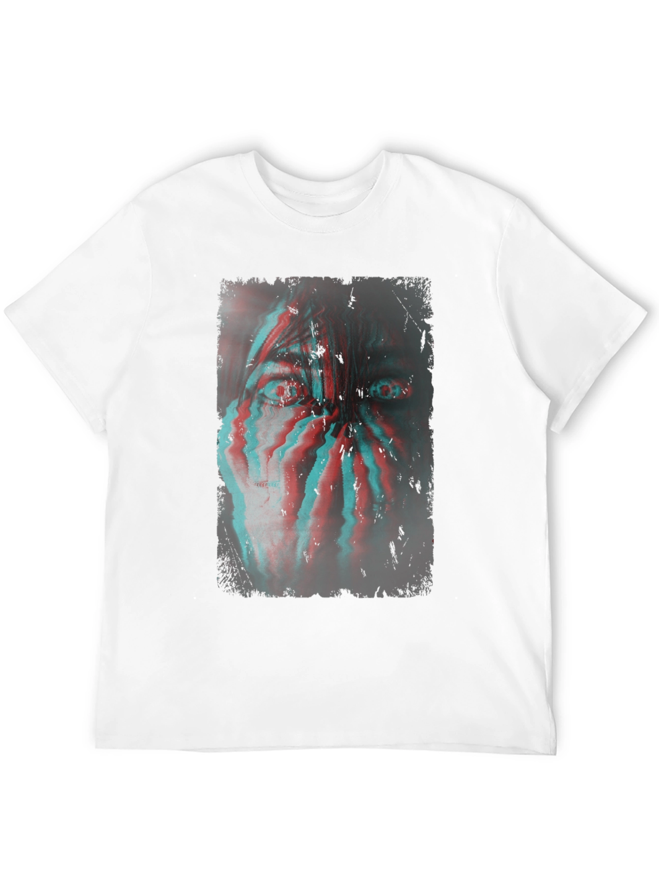 Glitch Horror Graphic T-Shirt - Black