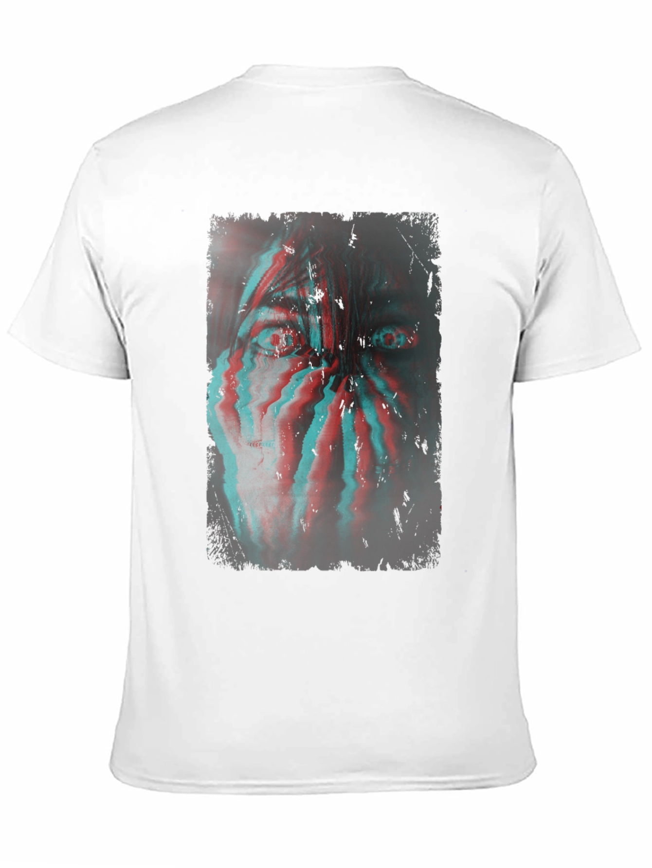 Glitch Horror Graphic T-Shirt - Black
