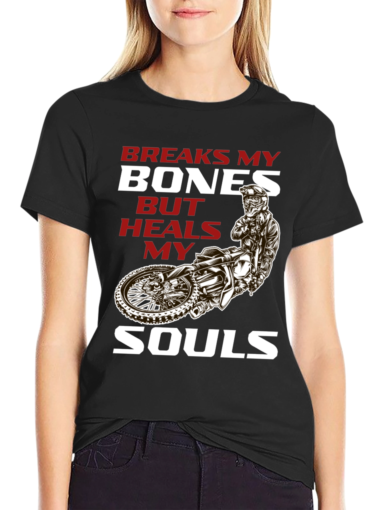 Breaks My Bones Heals My Soul Motocross T-Shirt