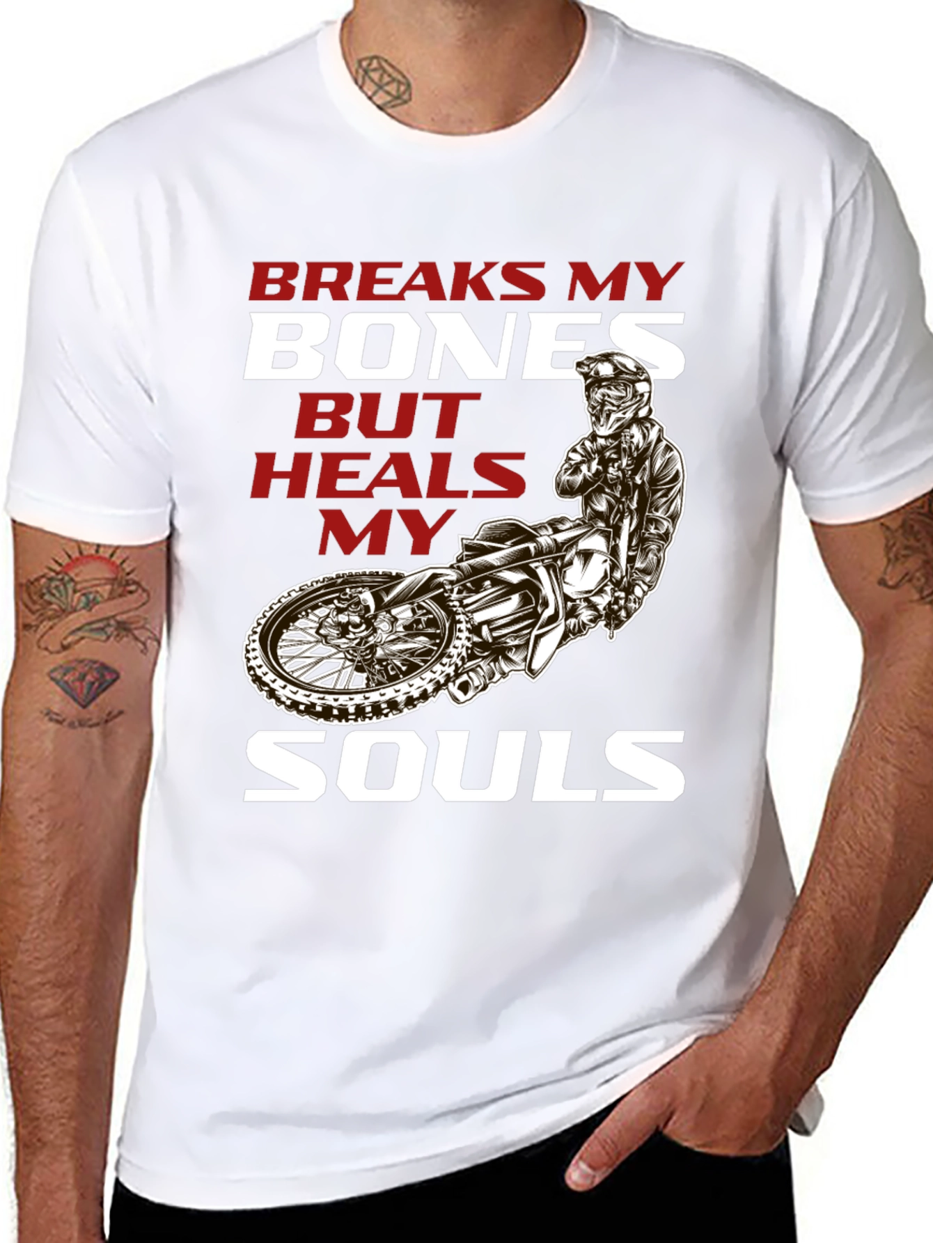 Breaks My Bones Heals My Soul Motocross T-Shirt