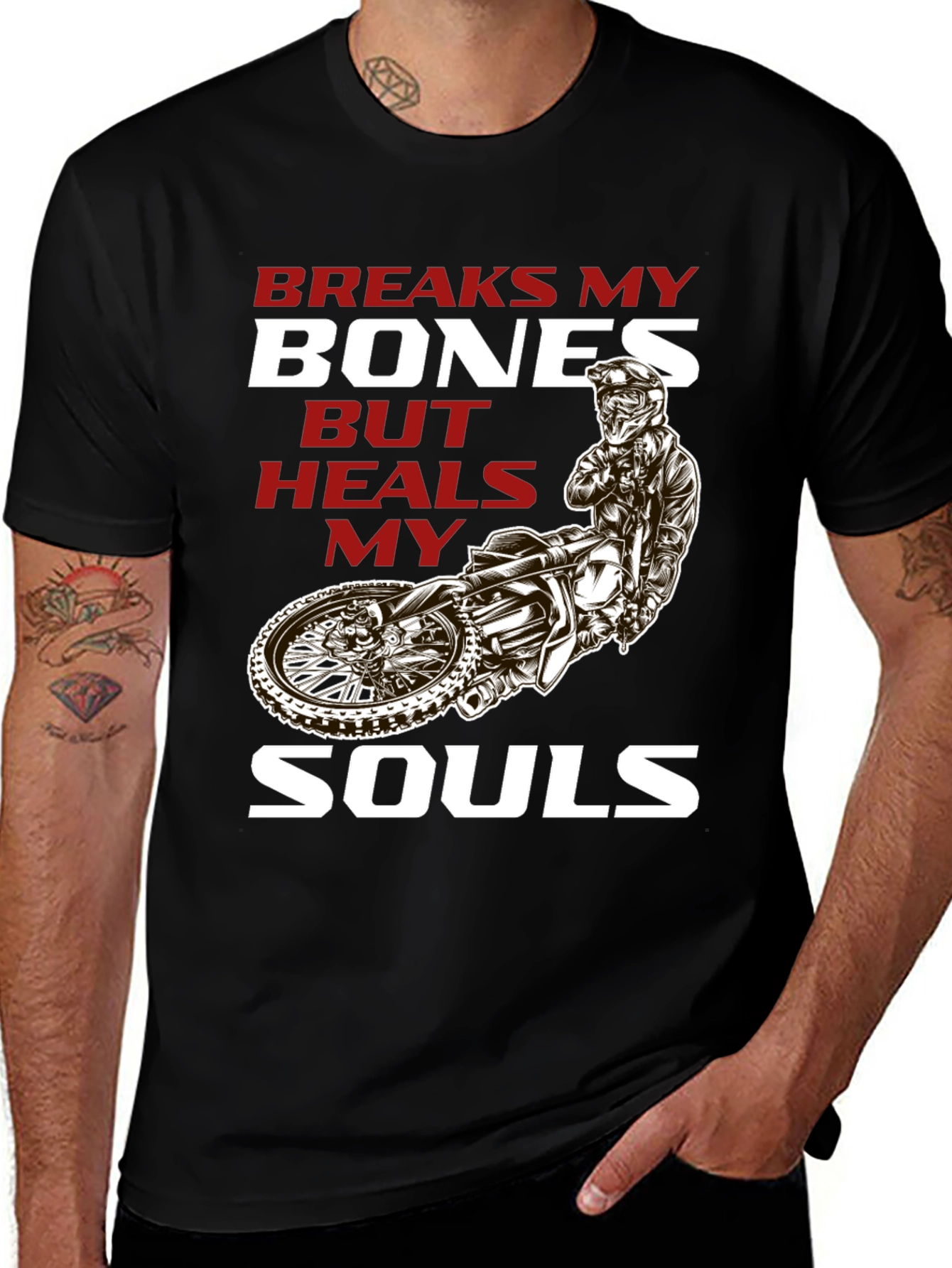 Breaks My Bones Heals My Soul Motocross T-Shirt