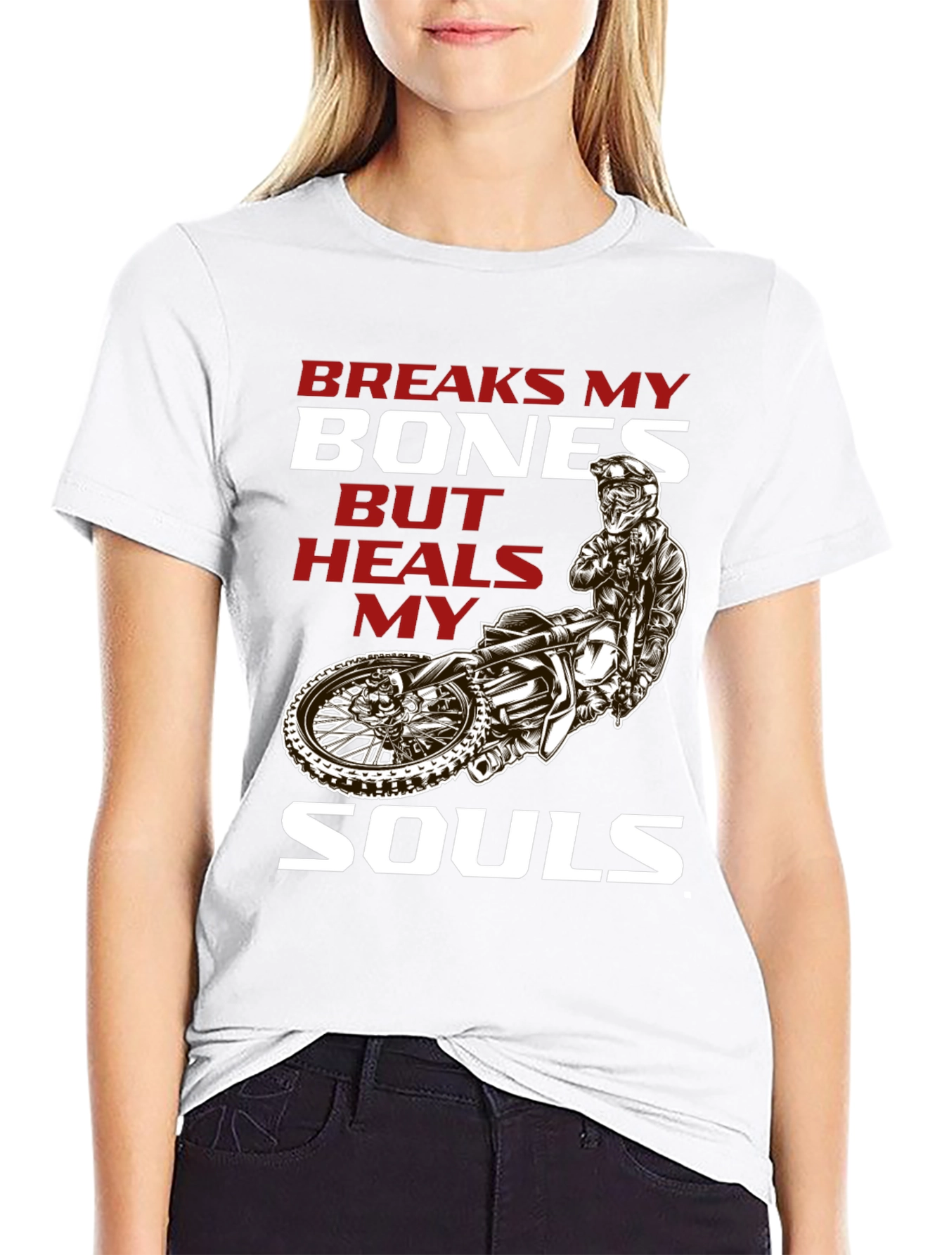 Breaks My Bones Heals My Soul Motocross T-Shirt